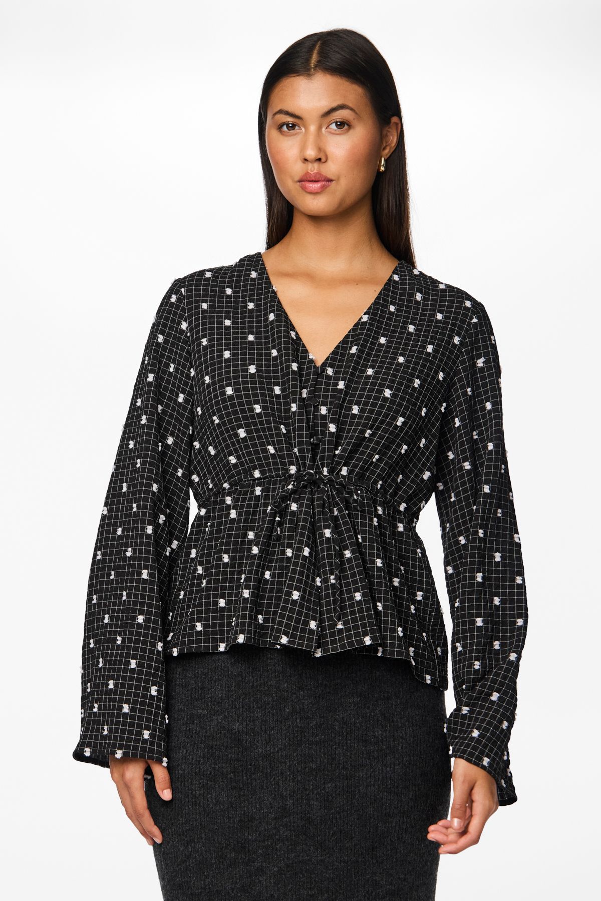 PIECES-Damen Bluse - Offener Ausschnitt, Wov Pl99/Ea1 4