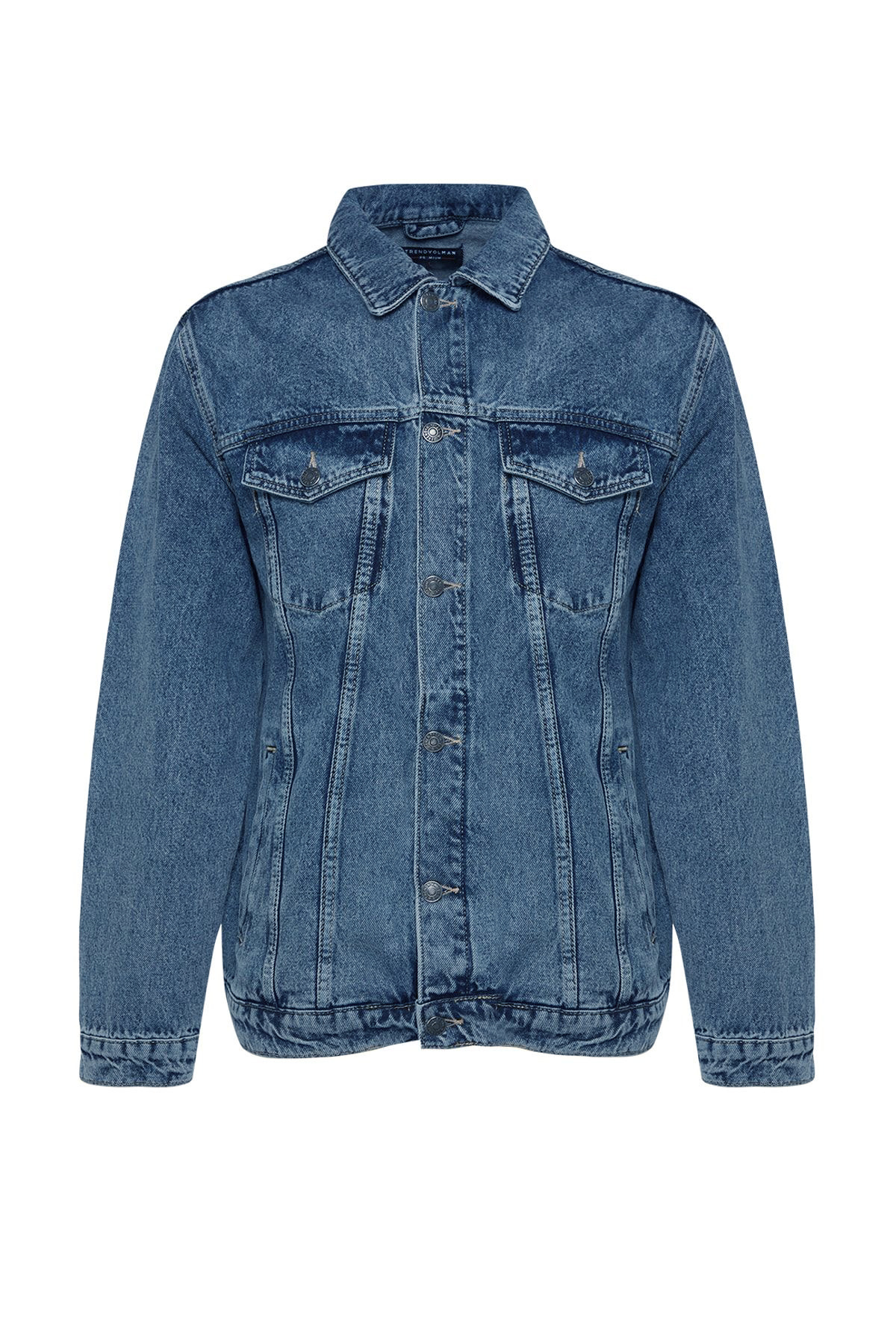 Trendyol Collection-Premium Navy Blue κανονική εφαρμογή Τζιν Τζιν μπουφάν TMNSS23CE00023 8