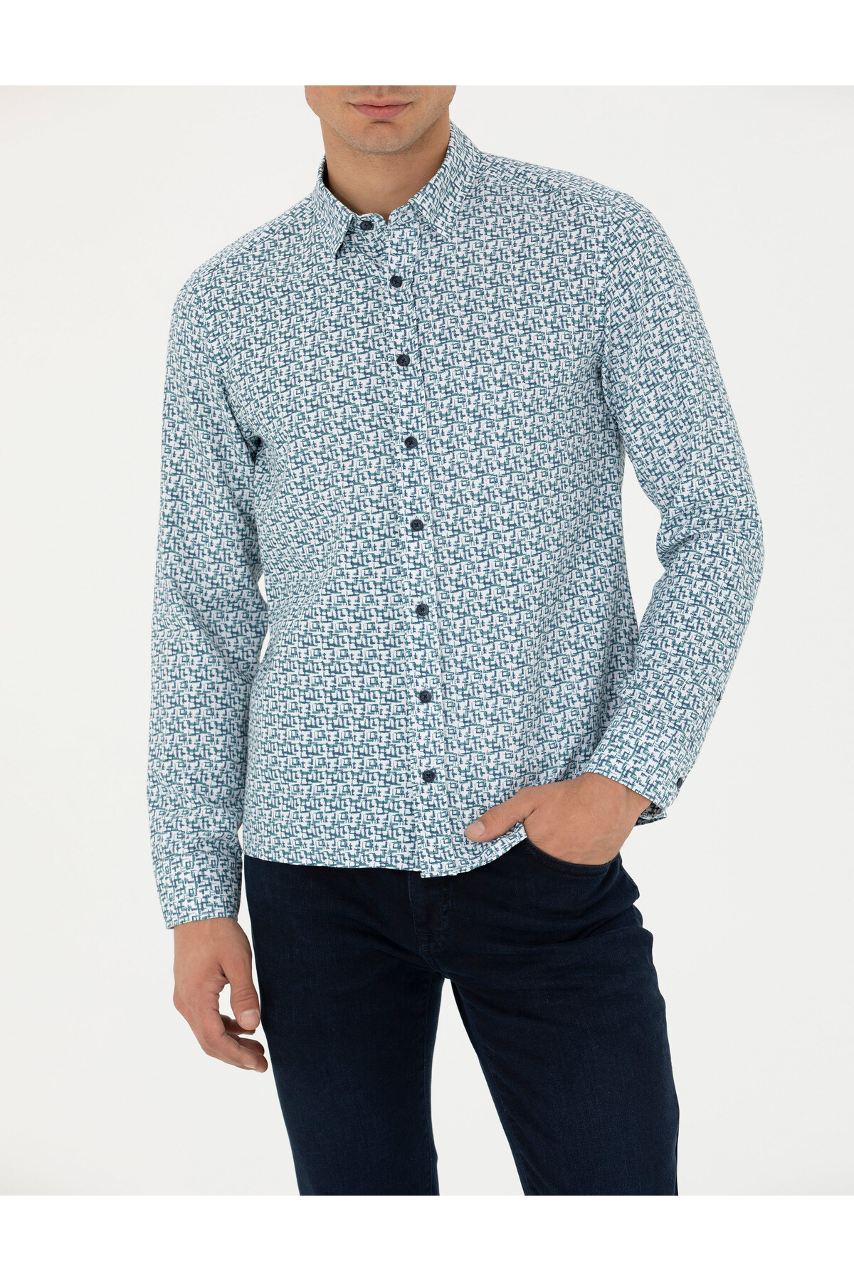 پیراهن مردانه پیر کاردین | 50276025-VR059 Pierre Cardin - Image 6