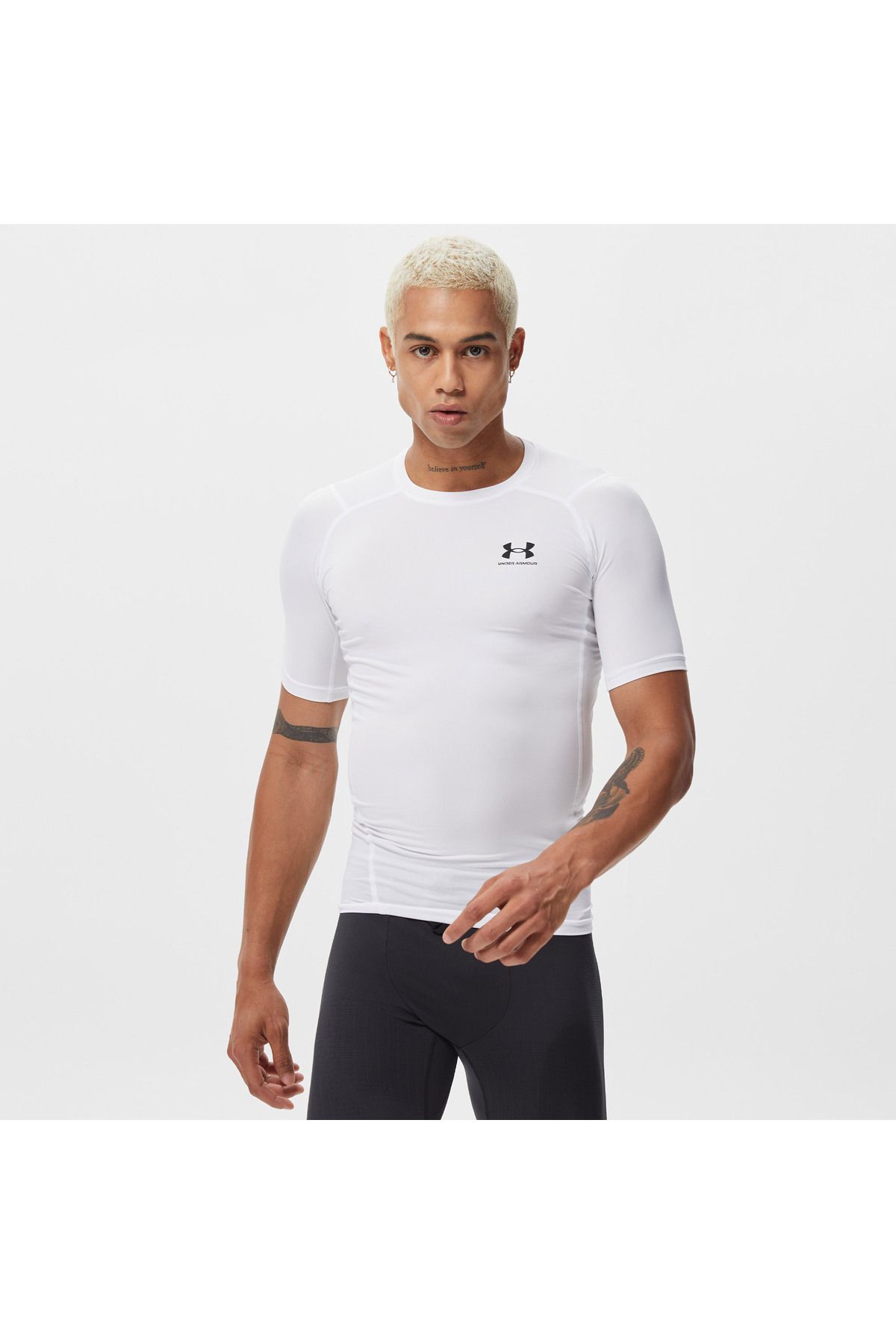 Under Armour Heatgear® Armour Erkek Beyaz Antrenman T-shirt