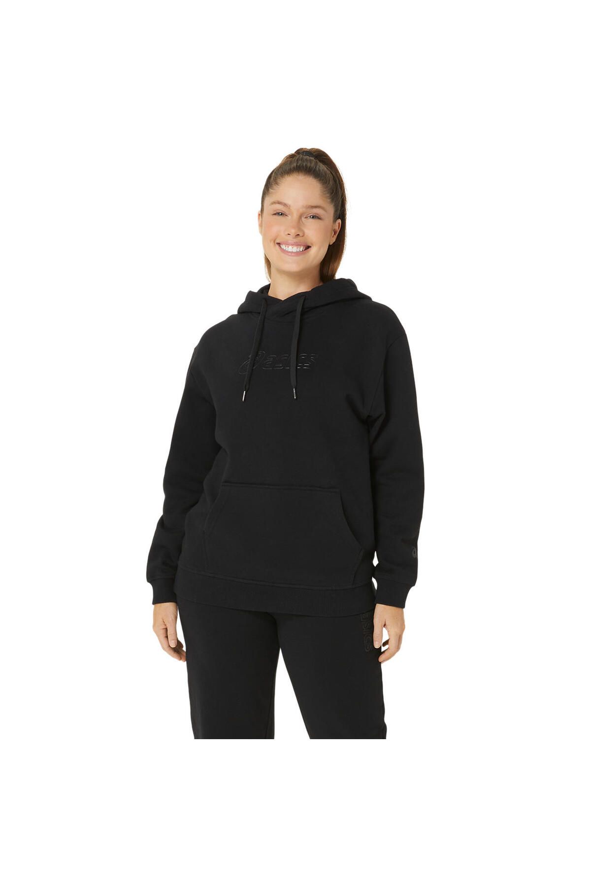 Asics Logo Oth Hoodie Kad n Siyah Sweatshirt 2032c845 002 Kad n Giyim