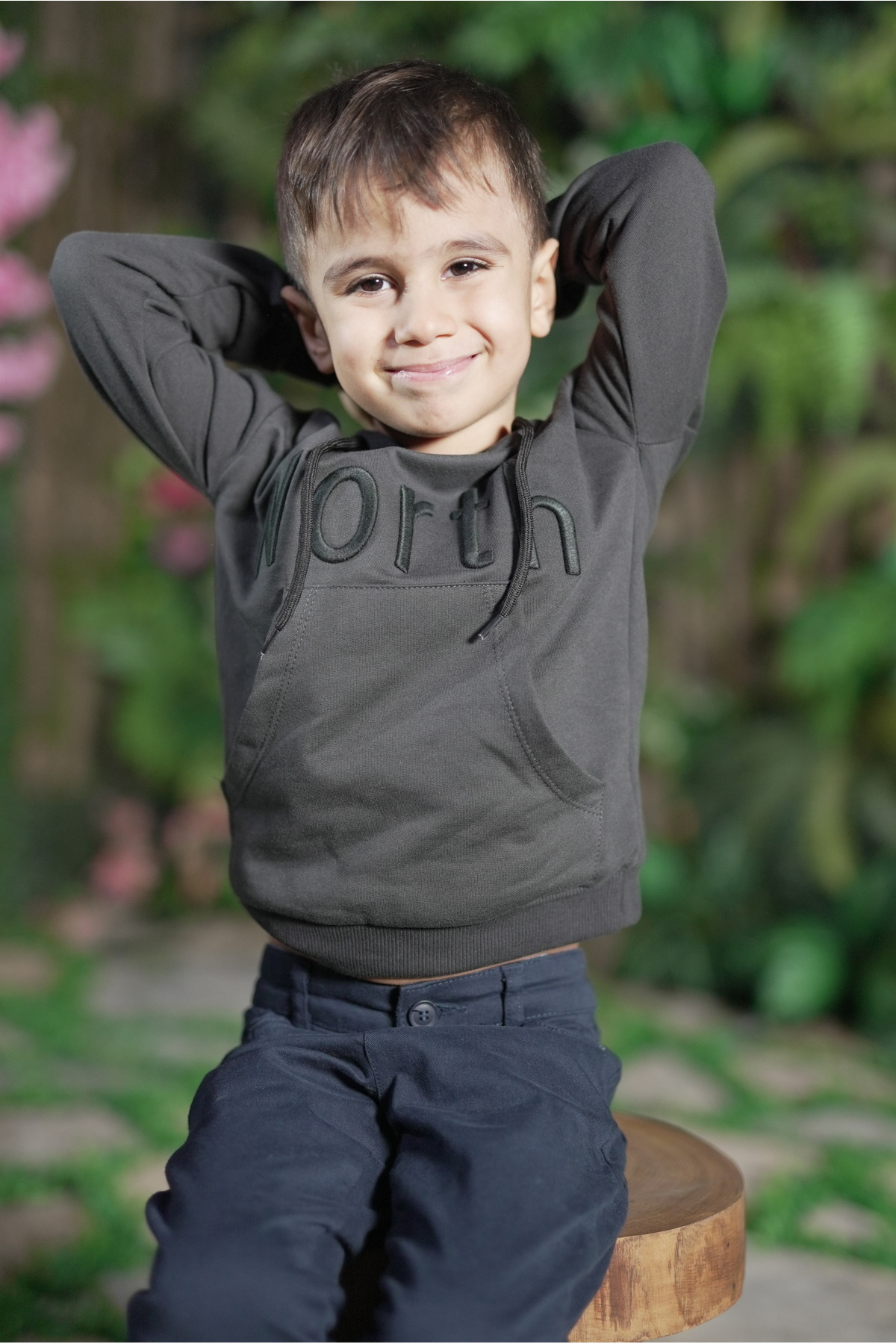 سویشرت پسرانه خاکستری RİRİKİDS | Rİ34420 اورجینال - تصویر 2