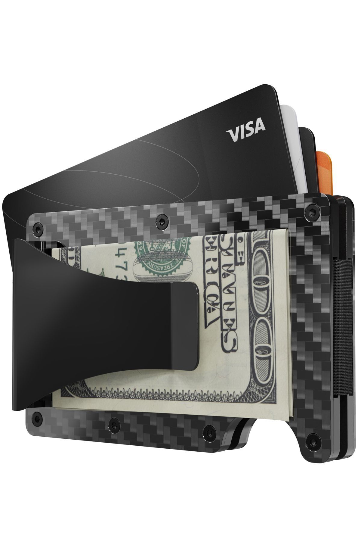 کیف پول و جاکارتی کربن فایبر با محافظ RFID - مدل Cardx Dark Wave Clips (مشکی) Louise Motto