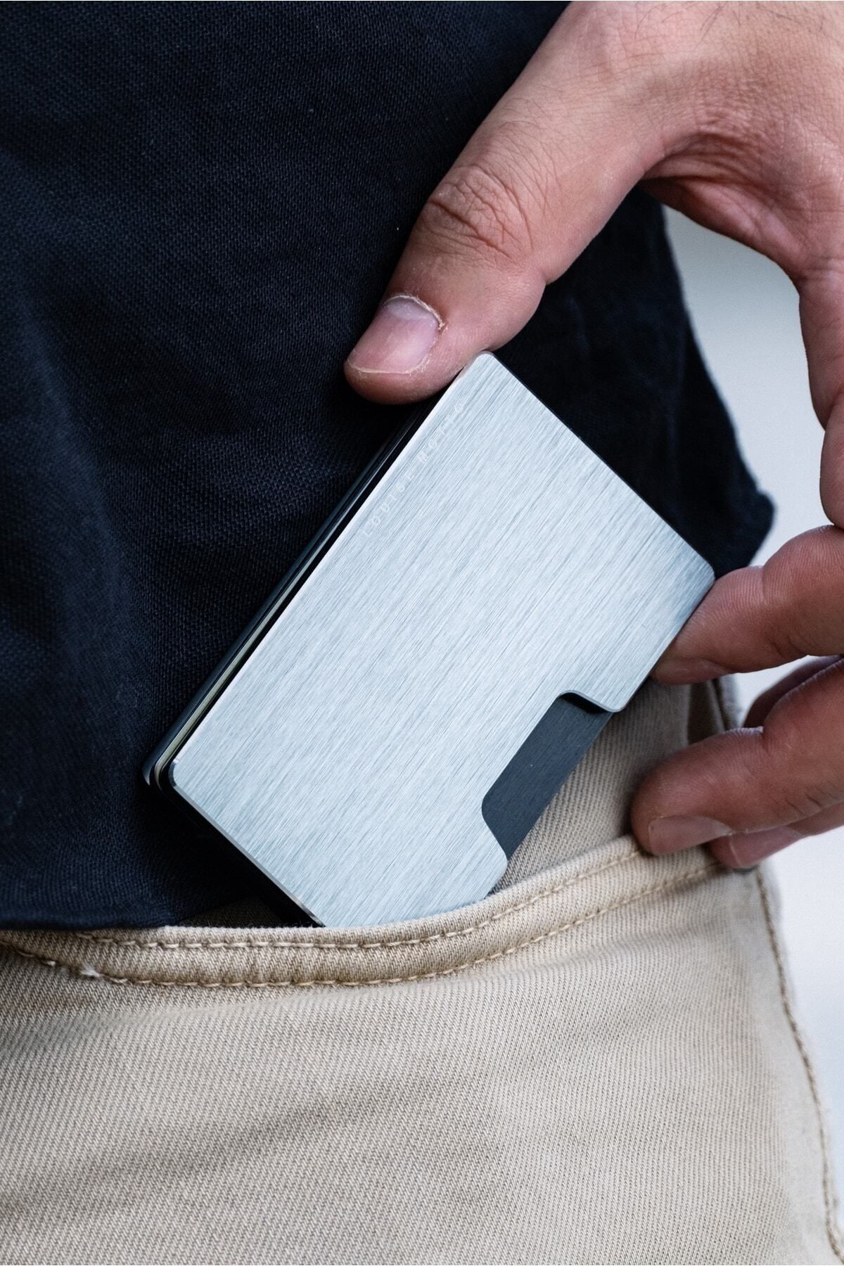 Louise Motto-Cardx - Detroit - New Generation Metal Wallet & Card Holder - Rfid, Removable Clip (SILVER) 6