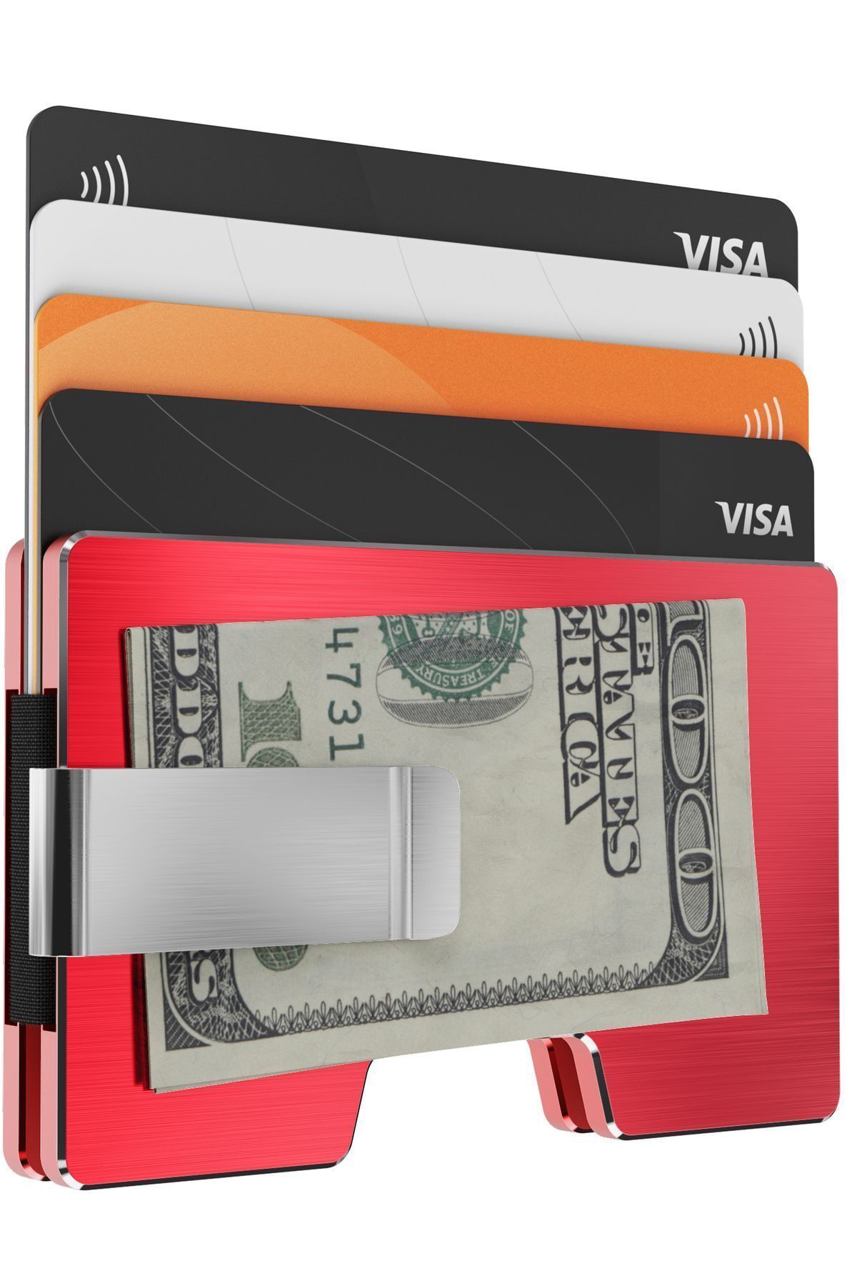 کیف پول و جاکارتی مینیمالیستی با محافظ RFID - مدل Cardx Detroit (رنگ قرمز) Louise Motto