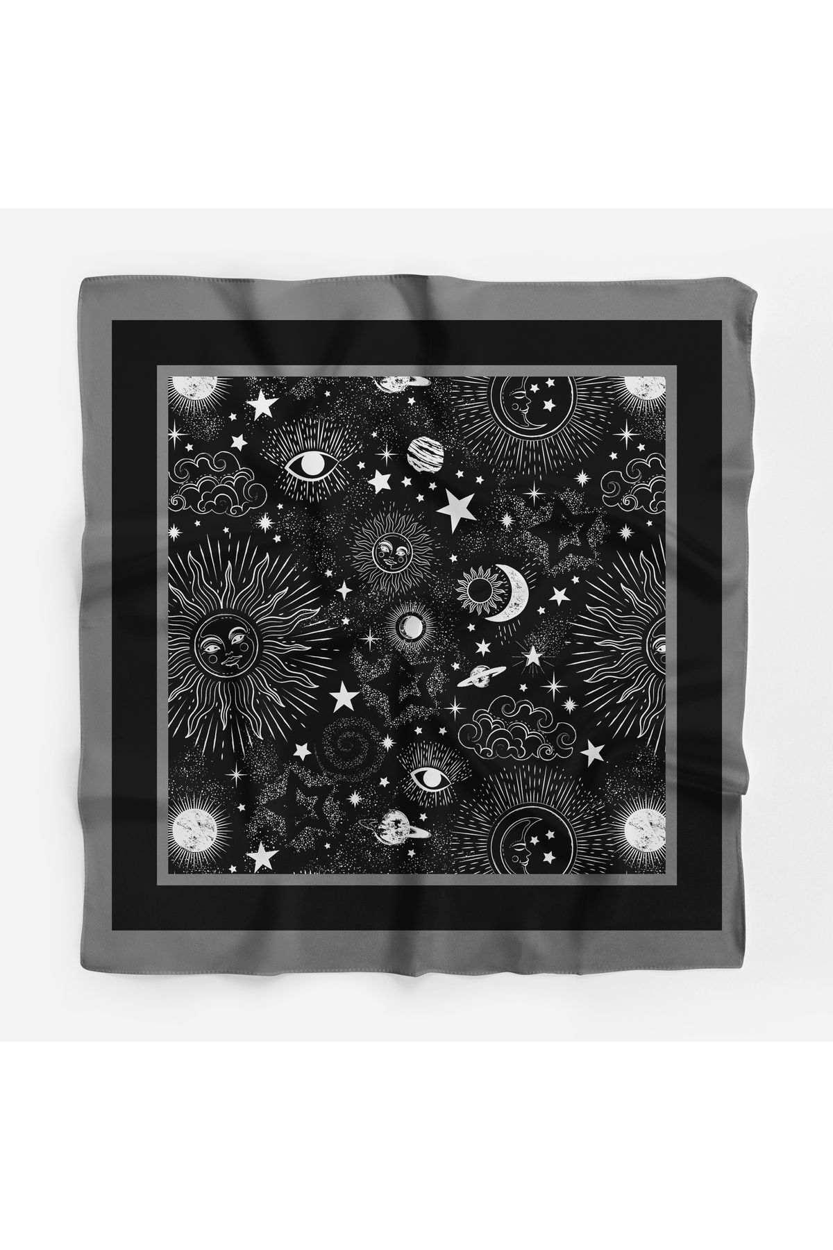 Women's Black Moon Pattern Bandana 70x70 DG1152-22-22