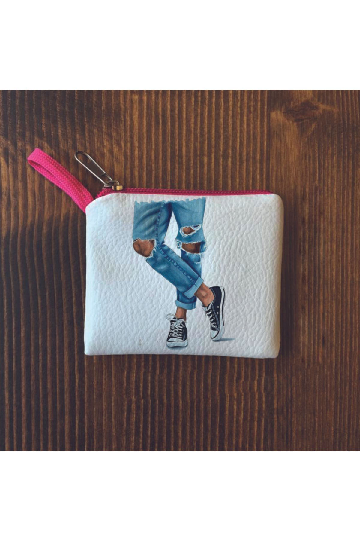 Filemo tasarım Jean Mini Bozuk Para Cüzdanı