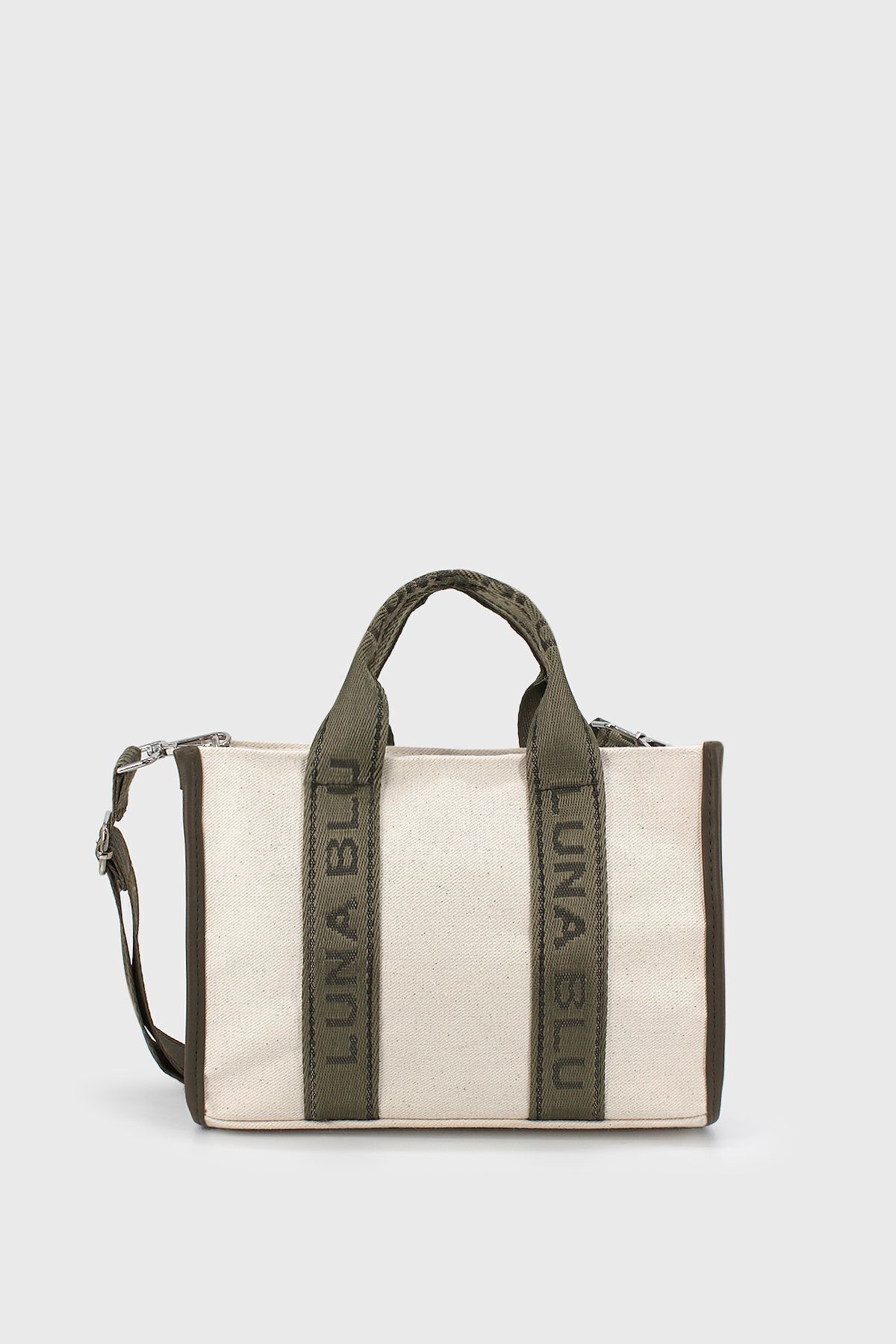 LUNABLU-Women's Khaki Canvas Crossbody Bag 3