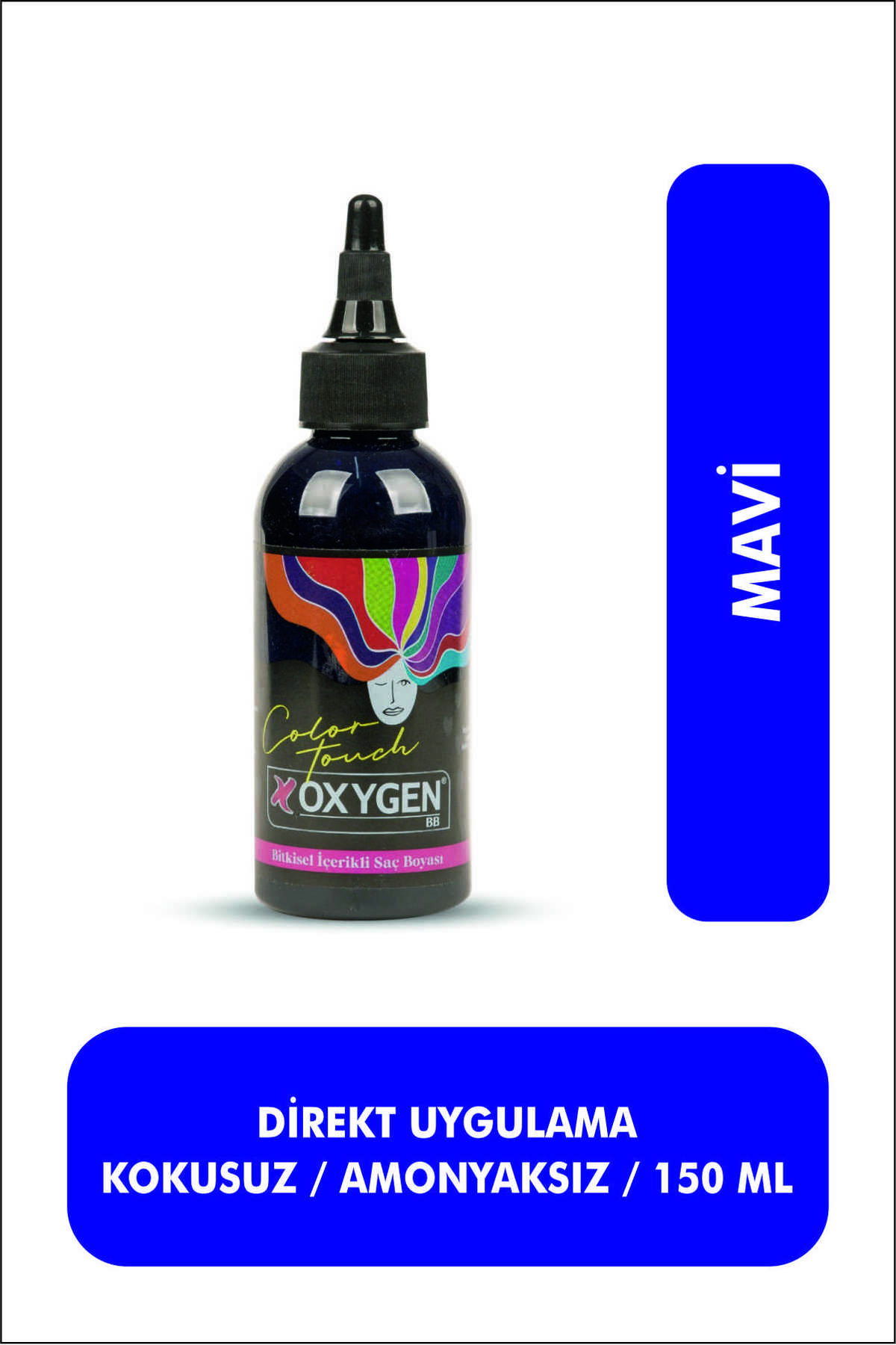 BBOXYGEN Mavi Mavisi Bitkisel Içerikli Renkli Saç Boyası 150 Ml | Color Touch