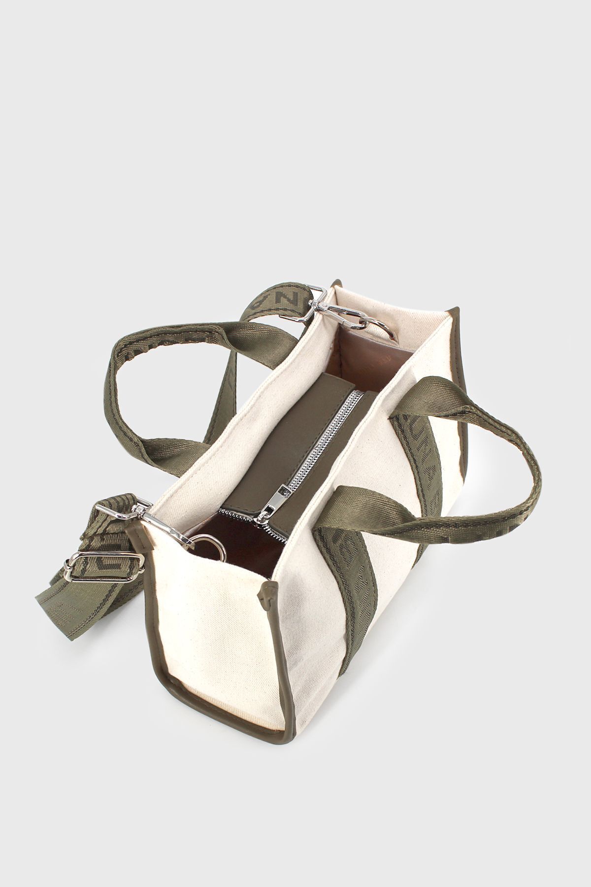 LUNABLU-Women's Khaki Canvas Crossbody Bag 4