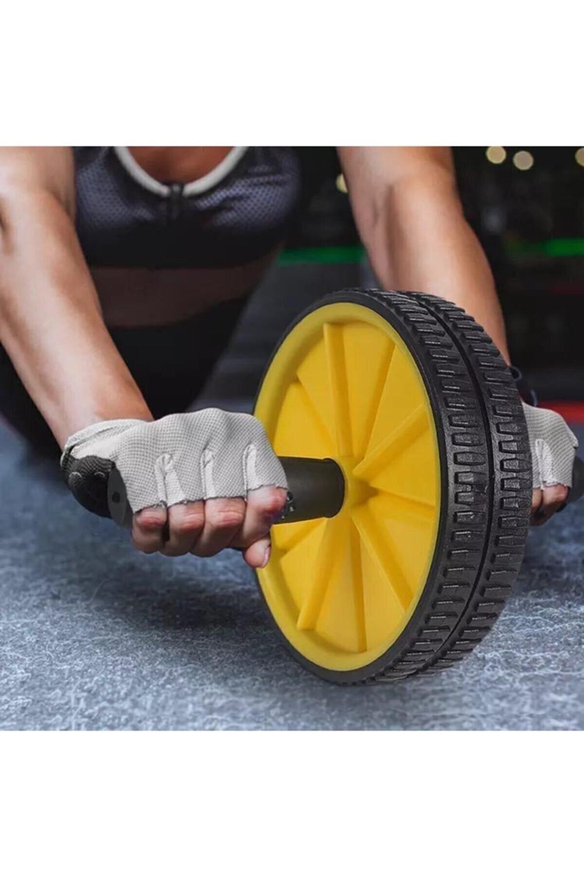 Fitness Tüm Vücut Çalıştırma Aleti Kol Omuz Göğüs Karın Egzersiz Tekerlek Mat Hediyeli