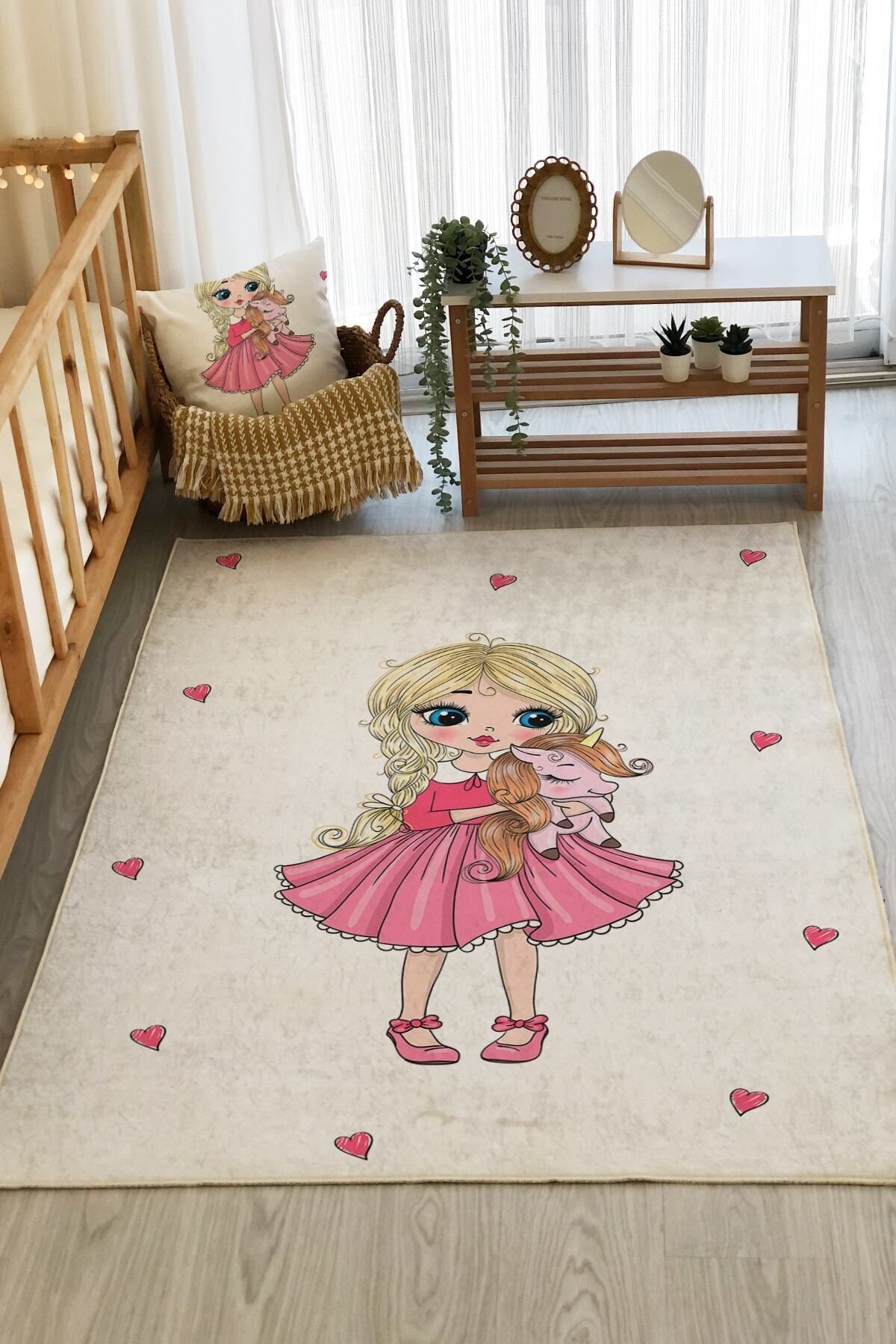 8 mm Thick Princess Patterned Children's Rug
