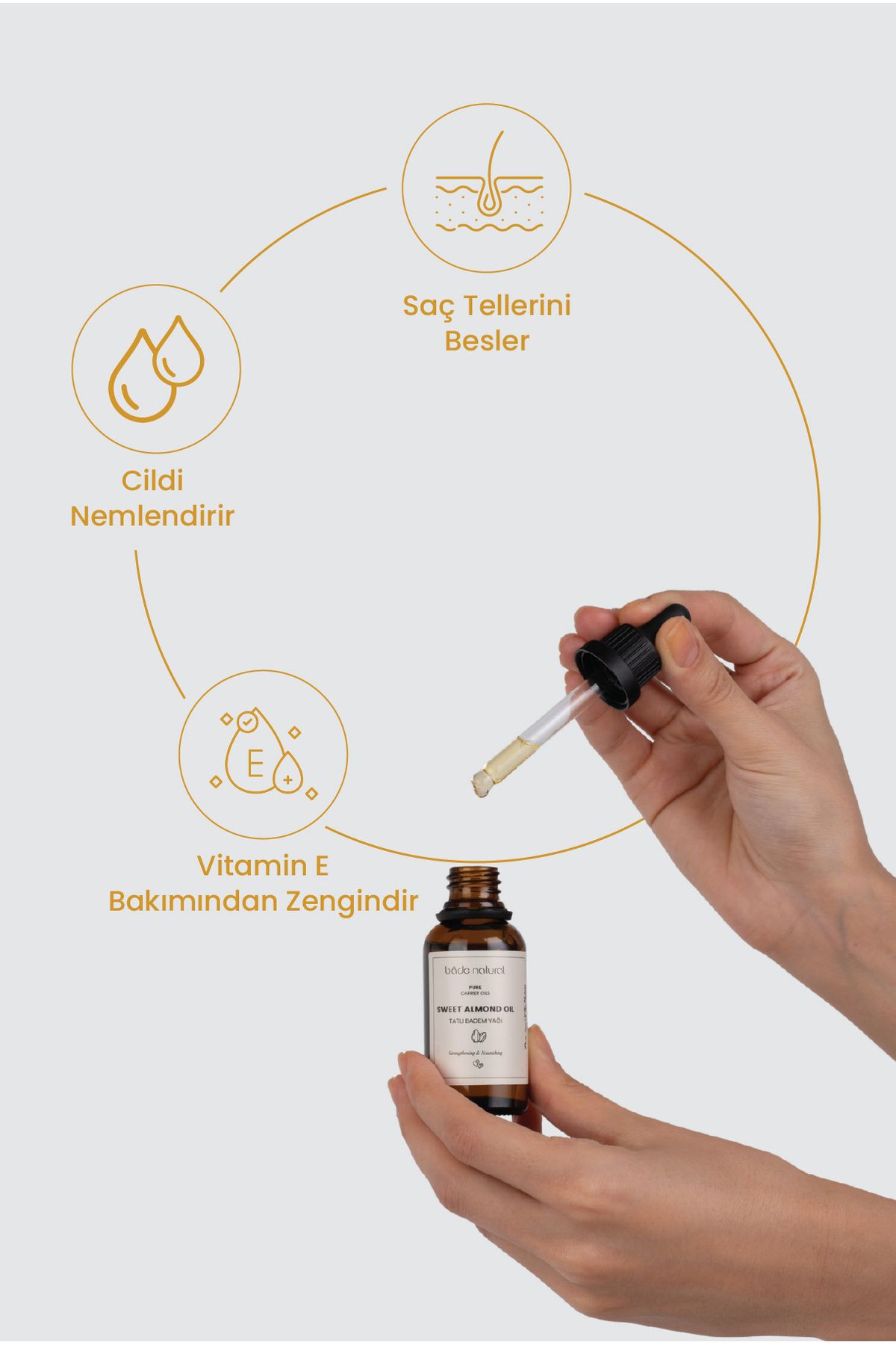 روغن بادام شیرین پرس سرد 100% خالص 30 میلی لیتر Bade Natural