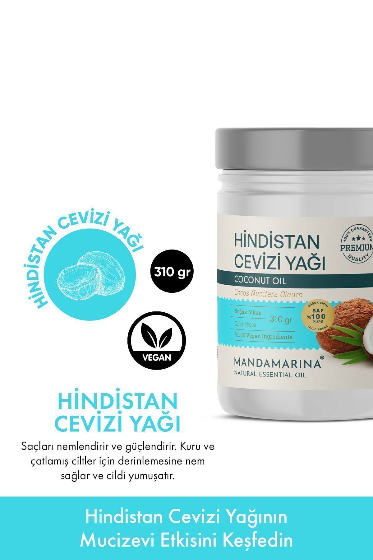 Hindistan Cevizi Yağı 310 ml — hindistan310 — تصویر 2 از 7
