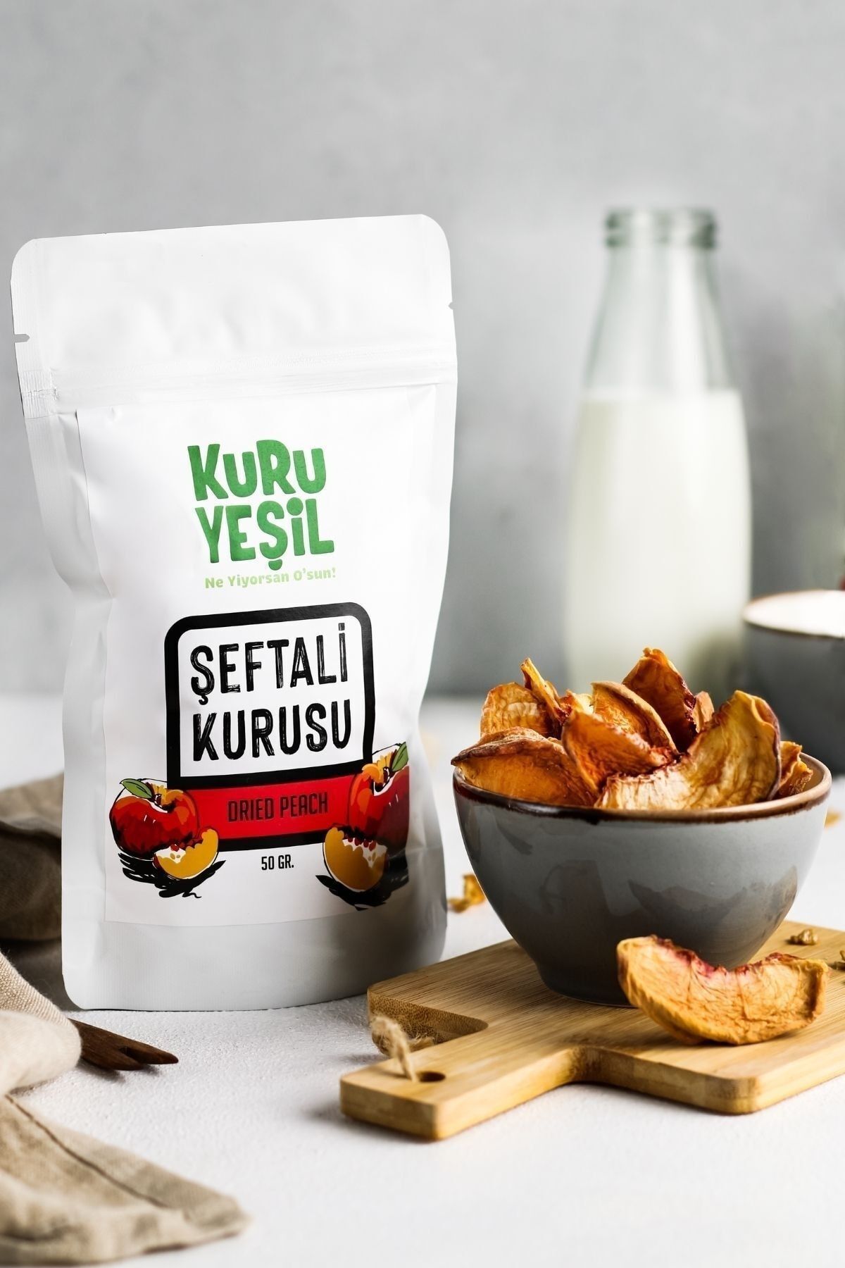 Kuru Yeşil-2 X 50 g Peach and Strawberry Dried - Snack Dried Fruit 3