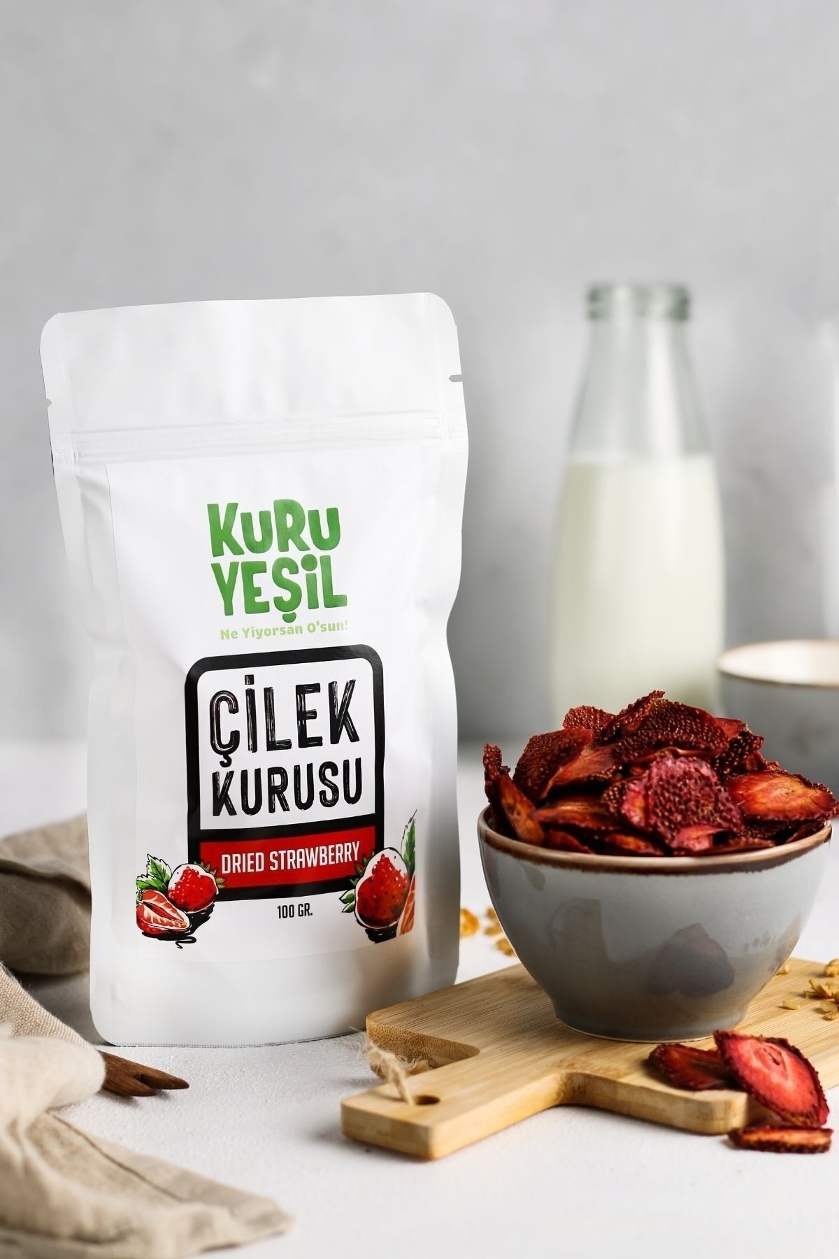 Kuru Yeşil-2 X 50 g Peach and Strawberry Dried - Snack Dried Fruit 2