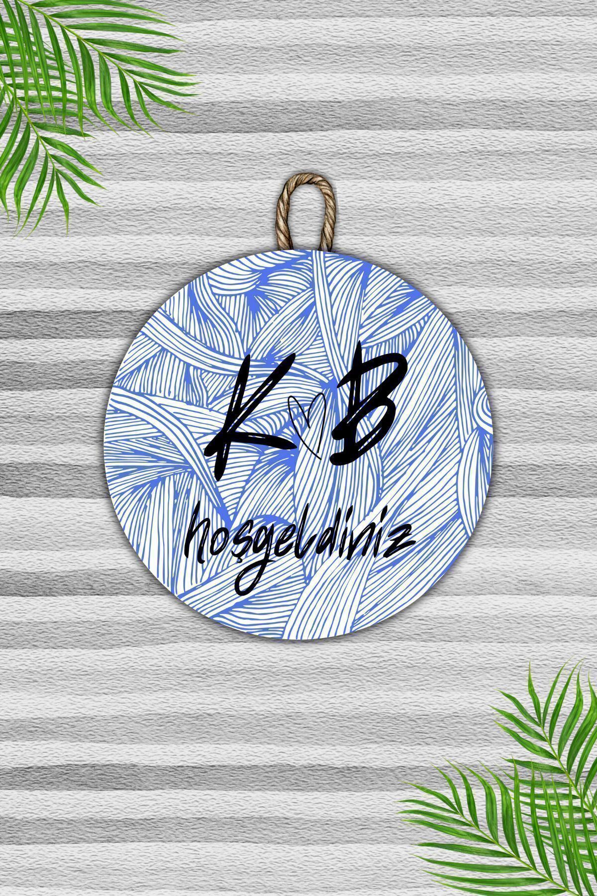 Modern Door Ornament - Blue Digital Wood Printing - Person Custom Design Outdoor Door Ornament