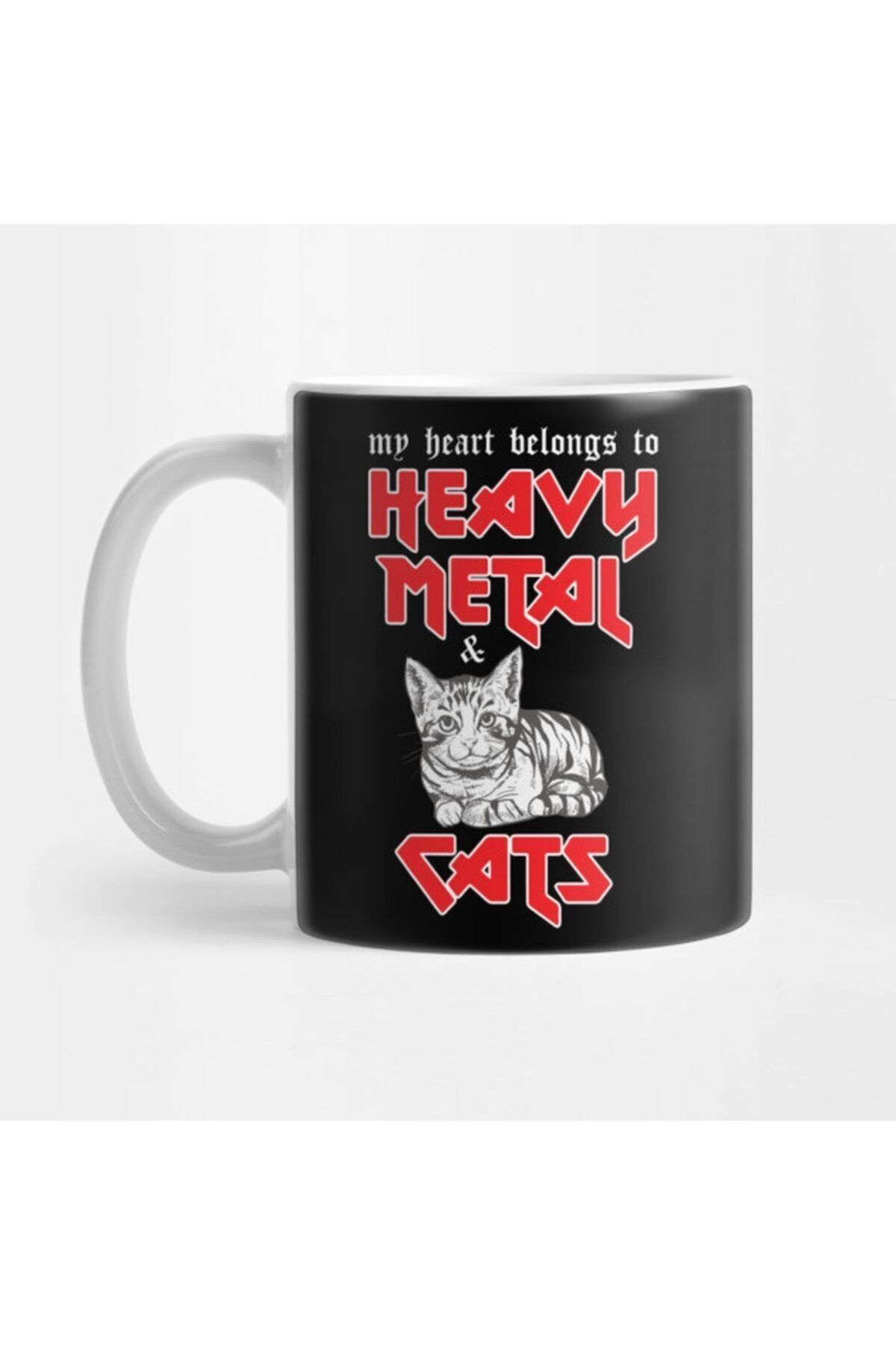 My Heart Belongs To Heavy Metal And Cats Funny Mug, Gift, Dowry, Presentation