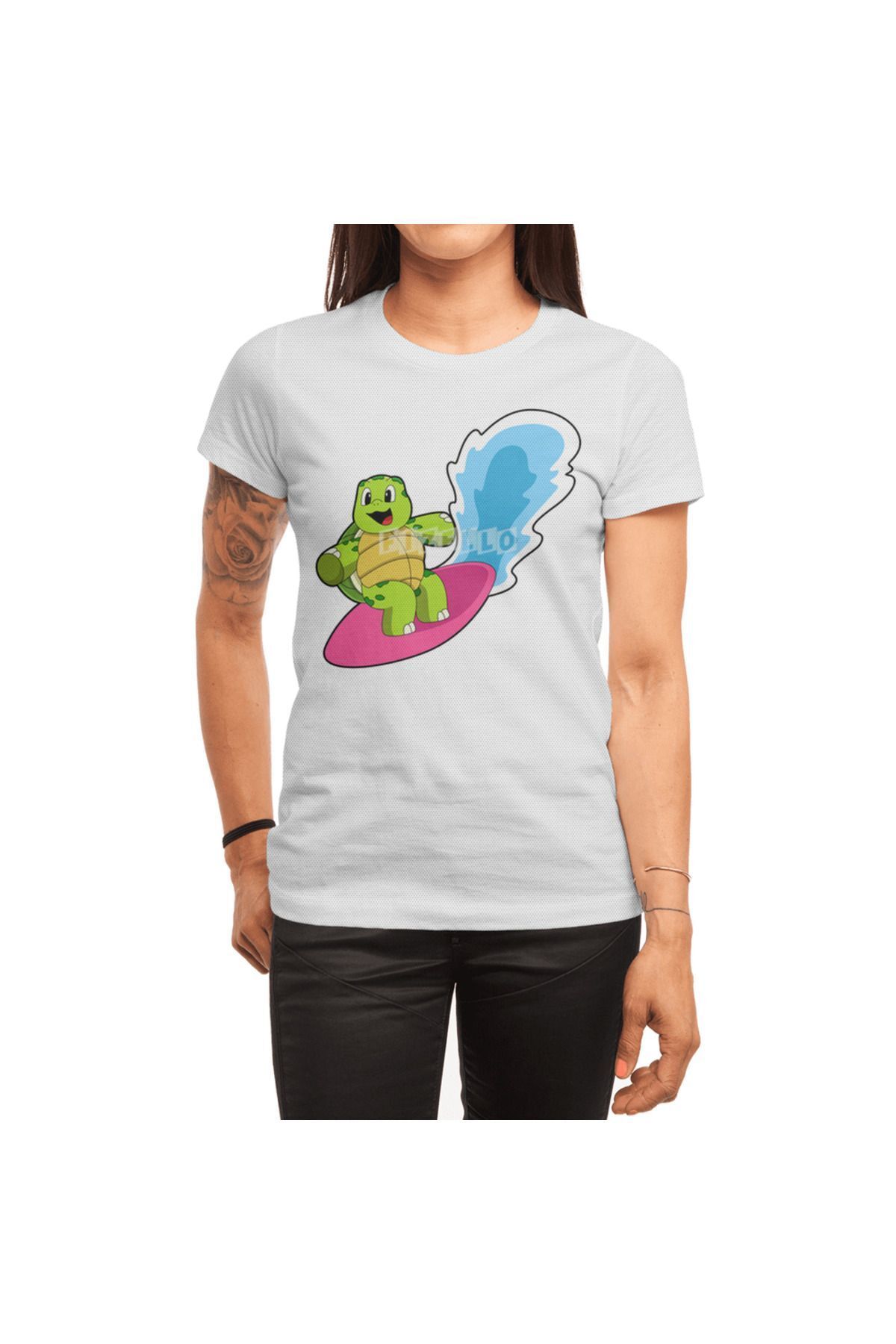 Fizello Turtle Surfer Boy - Săptămâna De Surfboard, Tricou Alb Unisex Unisex - L