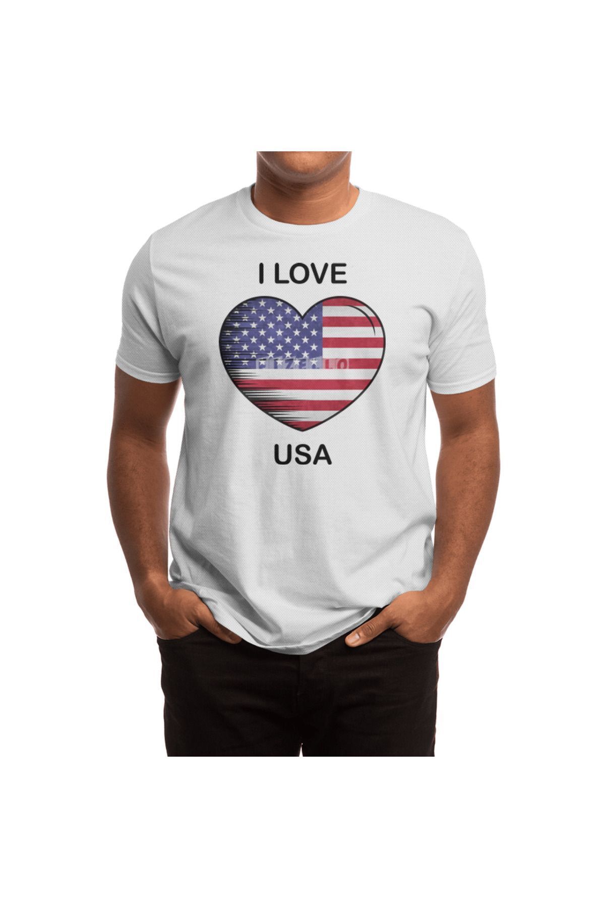 Fizello-I Love America White T-Shirt for Men and Women - My Home, My Country Unisex T-Shirt 2