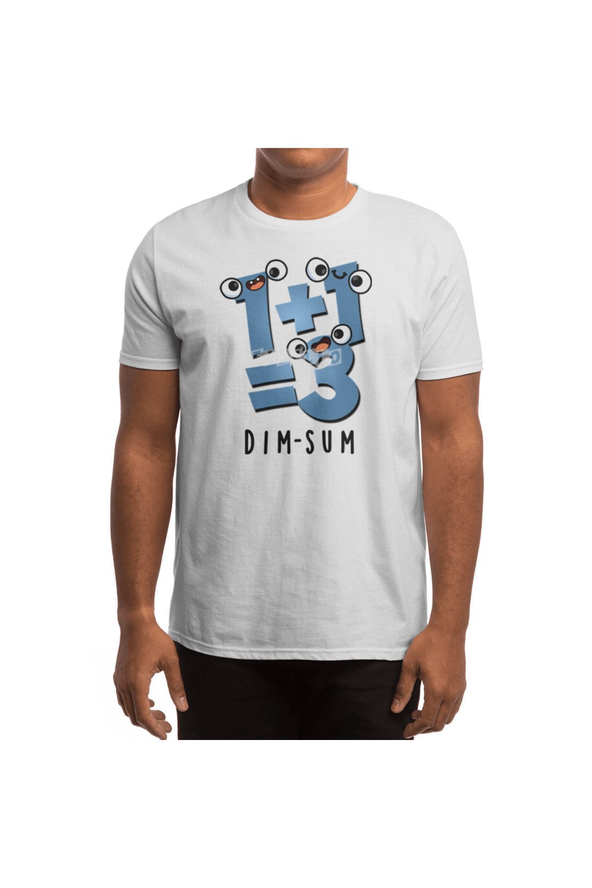 Fizello-Μπλουζάκι Unisex Λευκό Dim Sum - Ανδρικό και γυναικείο μπλουζάκι παιχνιδιών Math Joke 4
