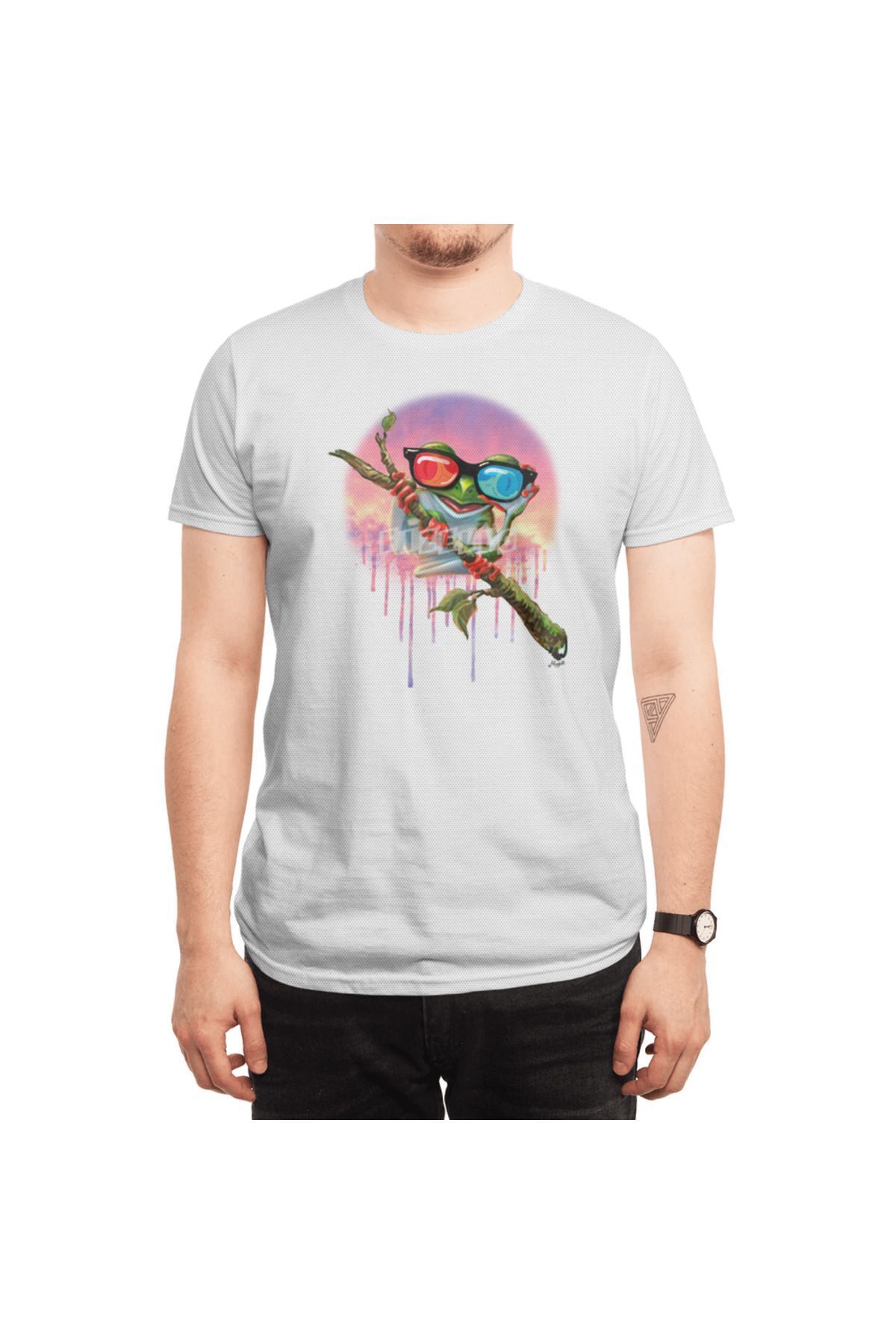 Fizello-Λευκό μπλουζάκι Unisex 3D Tree Frog Pattern για άνδρες και γυναίκες 6