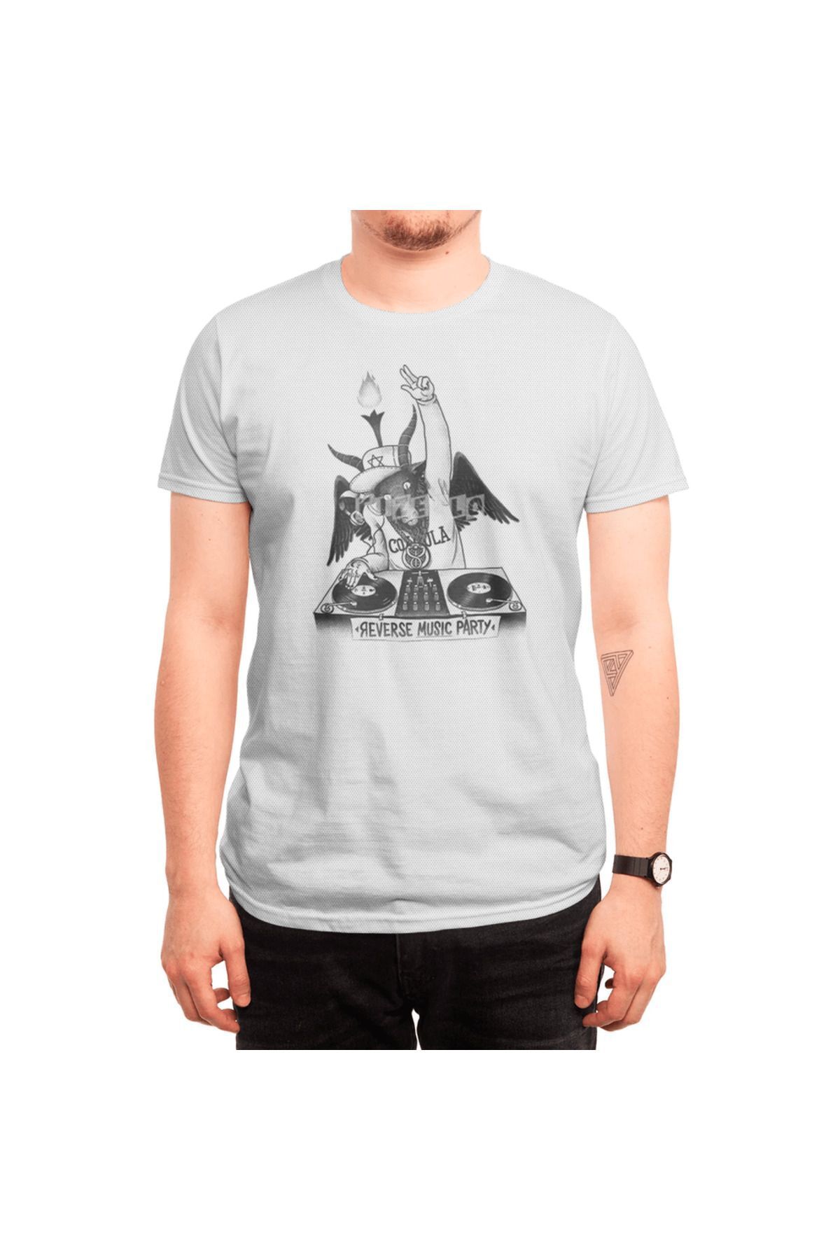 Fizello-Λευκό μπλουζάκι Unisex - Ανδρικό και γυναικείο μπλουζάκι Reverse Music Party 6