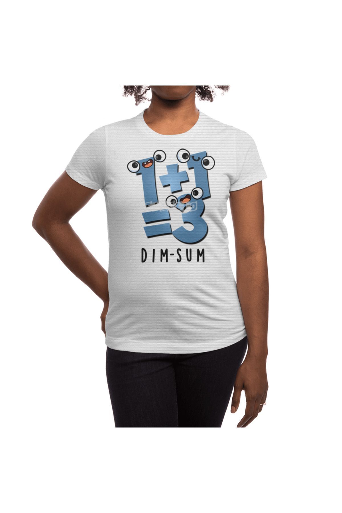 Fizello-Μπλουζάκι Unisex Λευκό Dim Sum - Ανδρικό και γυναικείο μπλουζάκι παιχνιδιών Math Joke 3