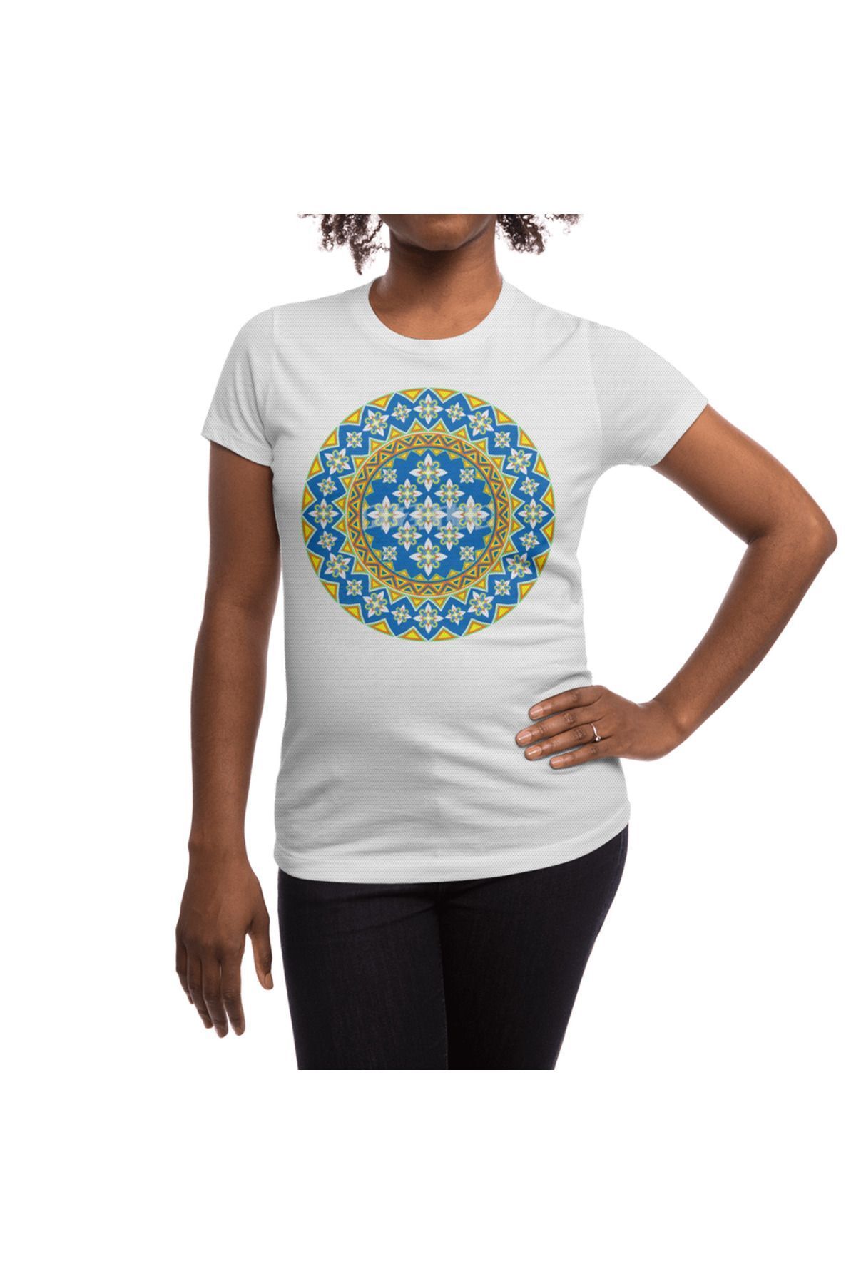 Fizello-Λευκό μπλουζάκι Unisex - Σχέδιο Space Flower Array 5