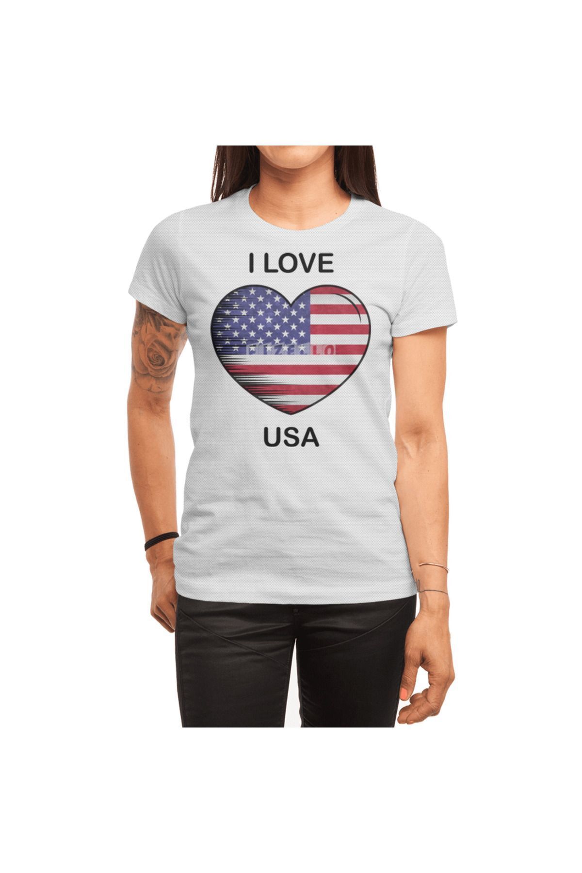 Fizello-I Love America White T-Shirt for Men and Women - My Home, My Country Unisex T-Shirt 1