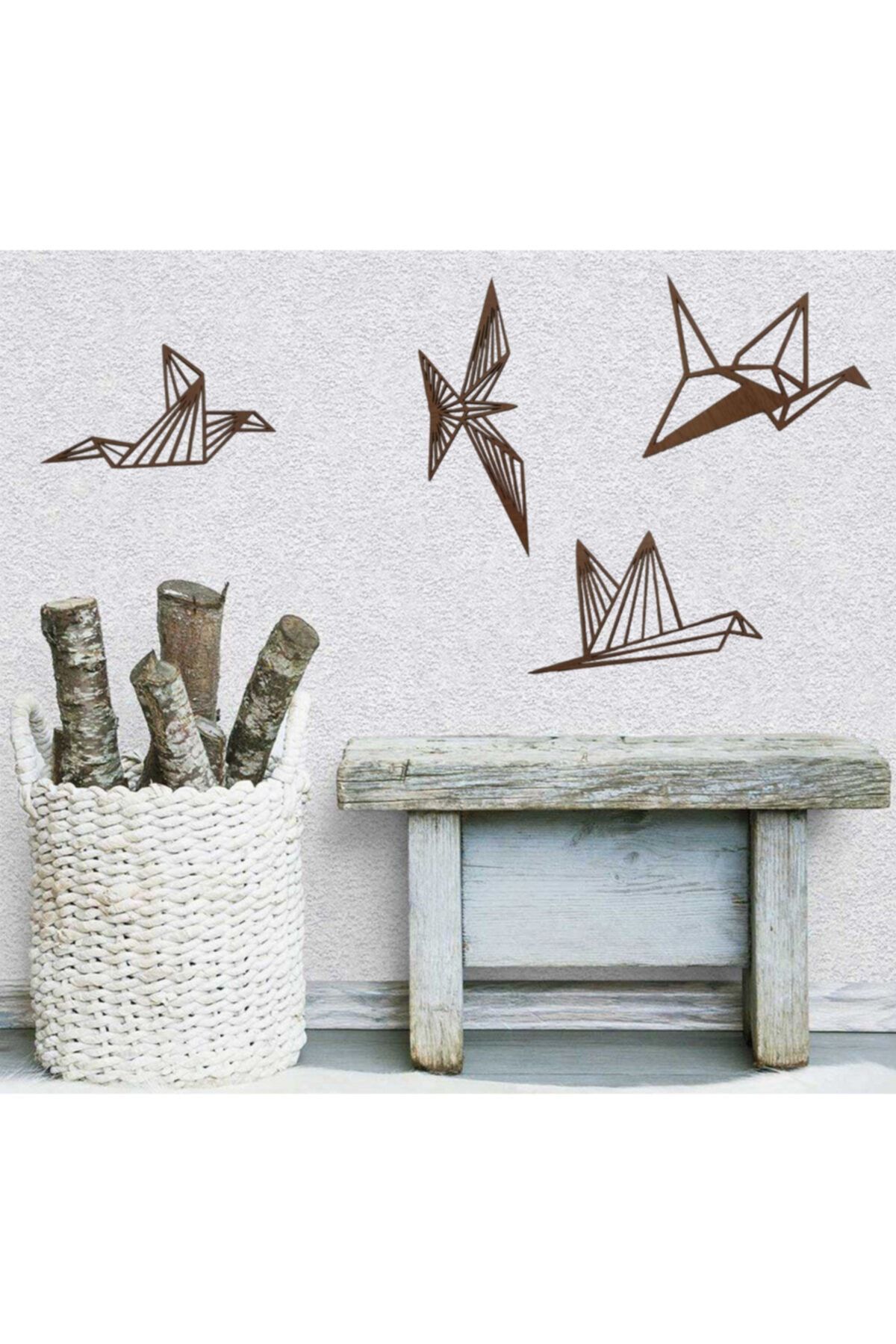 Geometric Modern Quad Bird Wall Ornament Wall Decor Wooden Table
