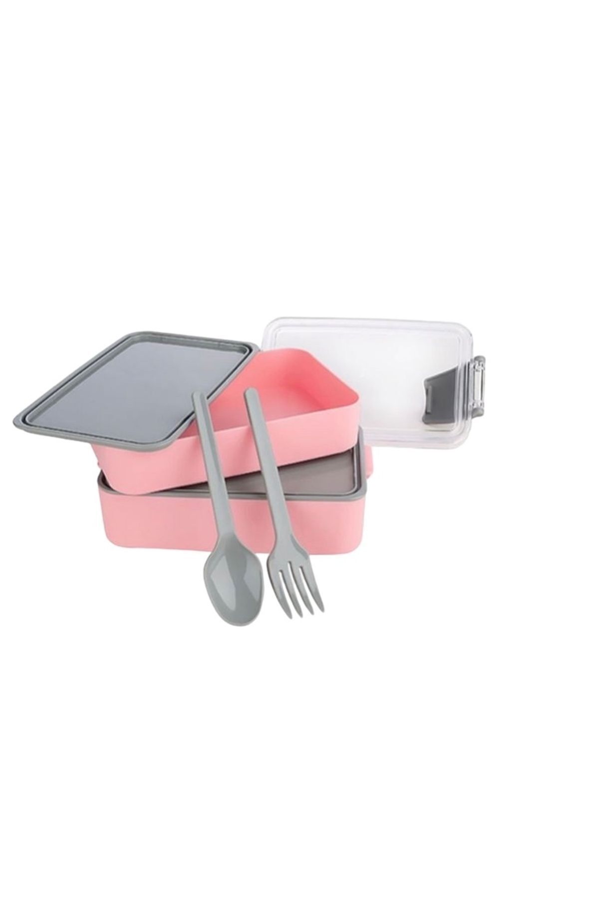 Hane216-Feeding and Food Container Set, 2 Tiers, with Self Fork and Spoon 4