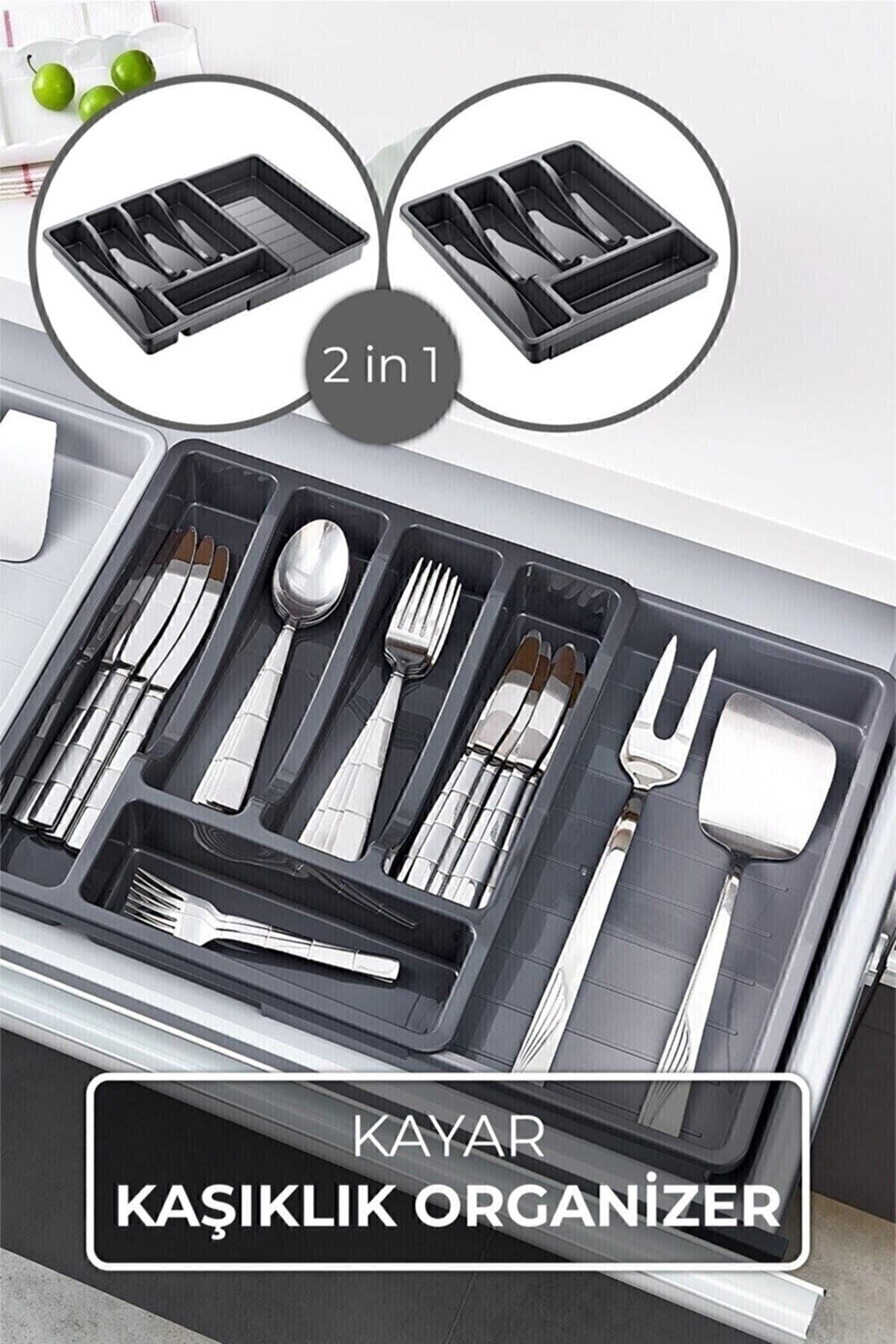 Hane216-2-Stage Sliding Spoon Holder Organizer - Extendable Sliding 2
