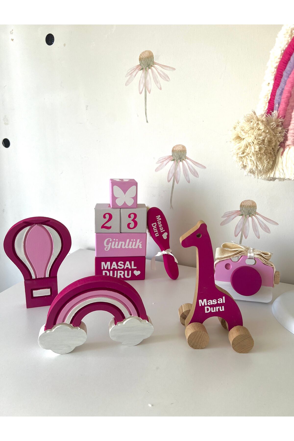 Objeli bebek anı küpü seti tam set bebek dekor