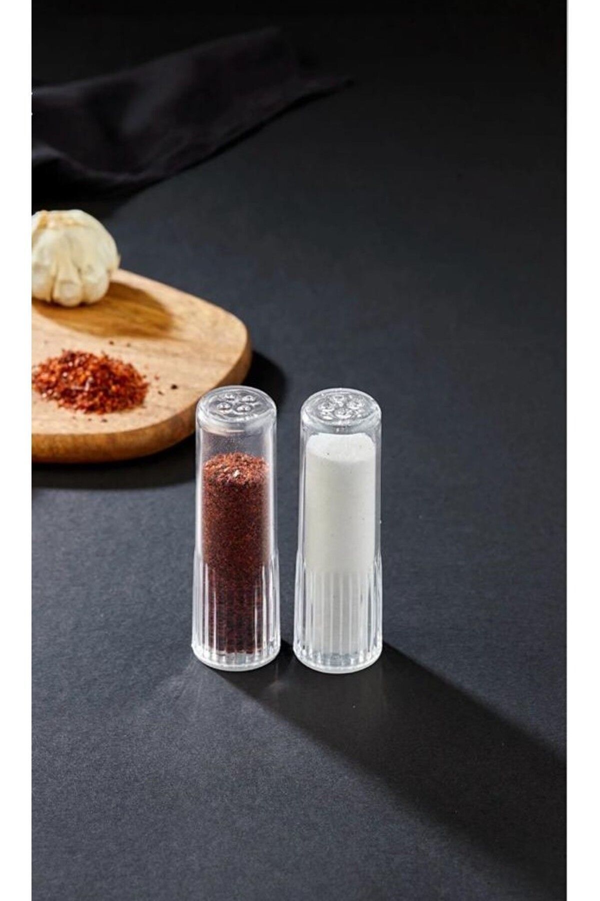 PAZAROLAY-Stylish 2-Piece Mica Crystal (Not Glass) Salt Bowl Black Pepper Spice Bowl Phenomenon Salt Bowl - 2-Piece Salt Bowl Set 4