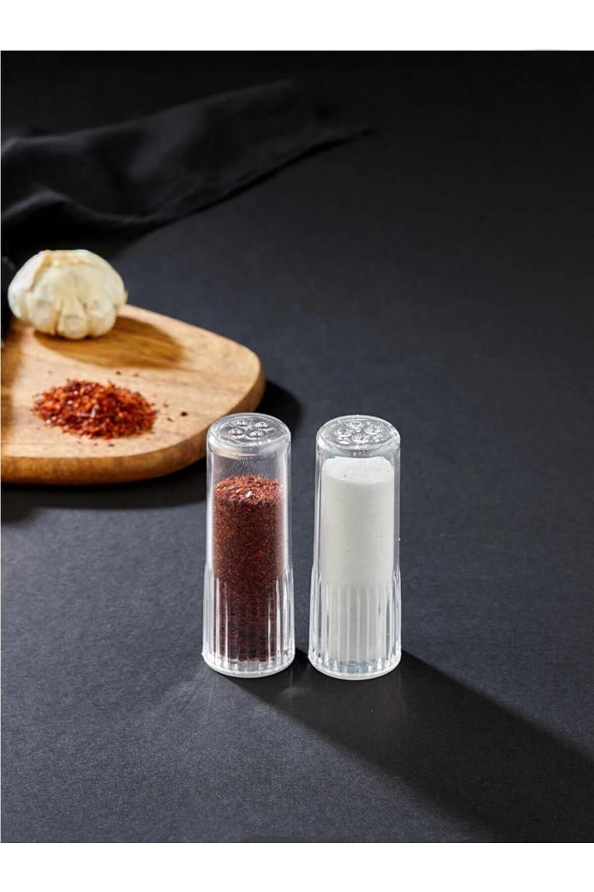 PAZAROLAY-Stylish 2-Piece Mica Crystal (Not Glass) Salt Bowl Black Pepper Spice Bowl Phenomenon Salt Bowl - 2-Piece Salt Bowl Set 2