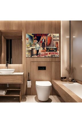 GAAGART Tekli Yatay Kanvas Duvar Tablosu Lavabos De Style Banyo Tablosu