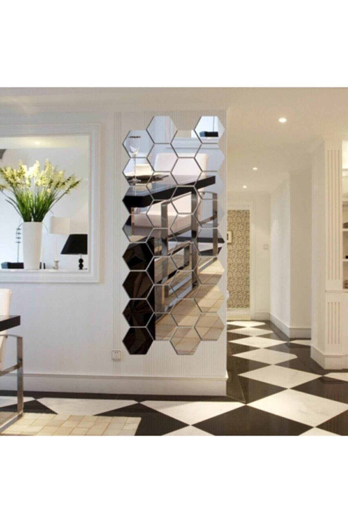 Honeycomb Decorative Mirror Hexagon 10 Pcs 12x10cm (SELF-ADHESIVE)