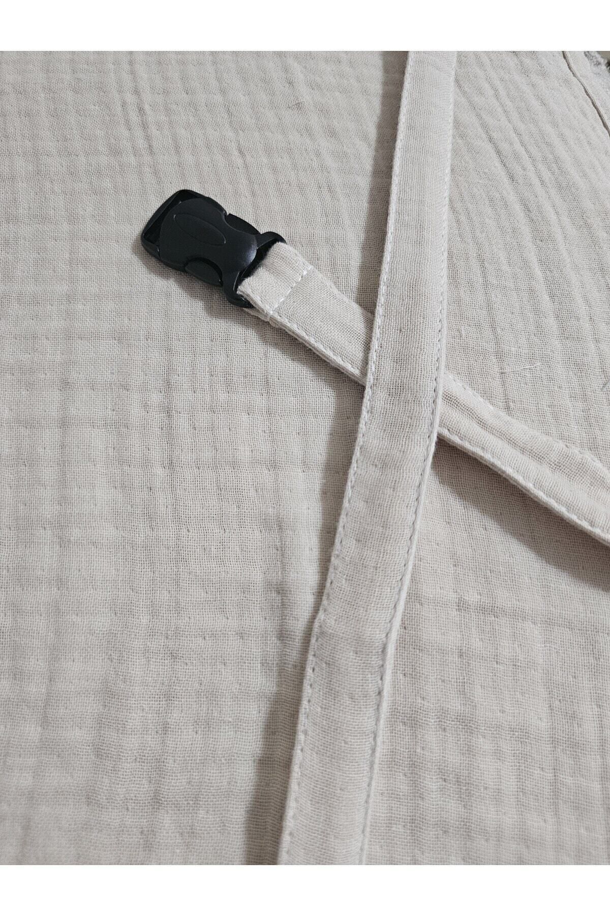 BeybiNest Balenli Multi Müslin Emzirme Önlüğü Balenli 100x80 Cm 4 Katlı Bej Renk Emzirme Örtüsü fotoğrafı 5 (önizleme)