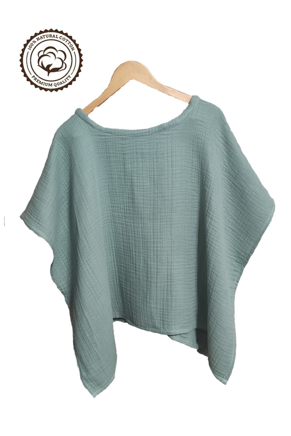 BeybiNest Multi Müslin Panço Tek Ürün Fonksiyonel Puset Örtüsü Ve Emzirme Önlüğü Yeşil Emzirme Örtüsü fotoğrafı 5 (önizleme)