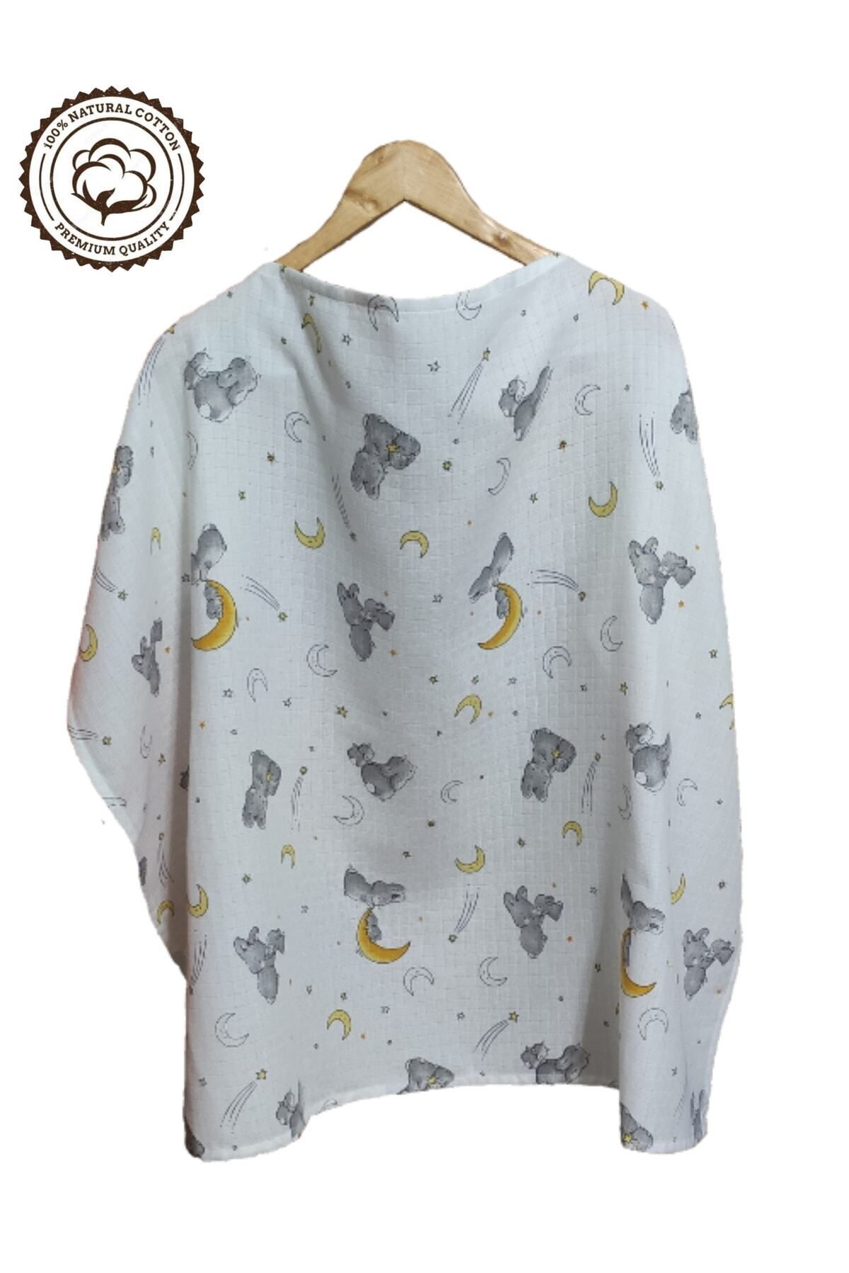 BeybiNest Balenli Müslin Emzirme Önlüğü 100x90 Cm Ayarlanabilir Boy Tavşanlar Emzirme Örtüsü fotoğrafı 2 (önizleme)