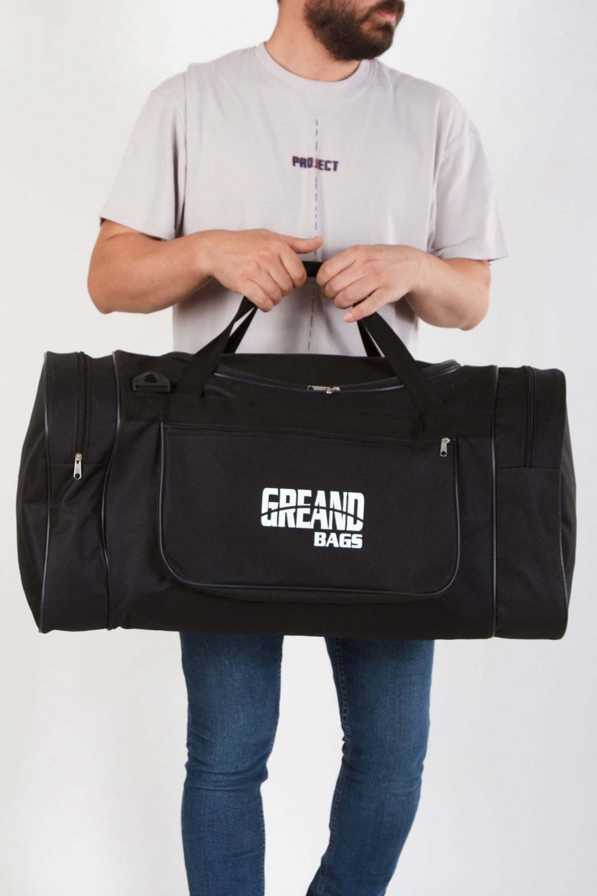 Unisex Siyah Valiz Çanta 4 Bölmeli Çanta Spor Çantası Seyahat Çantası El Ve Omuz Çantası