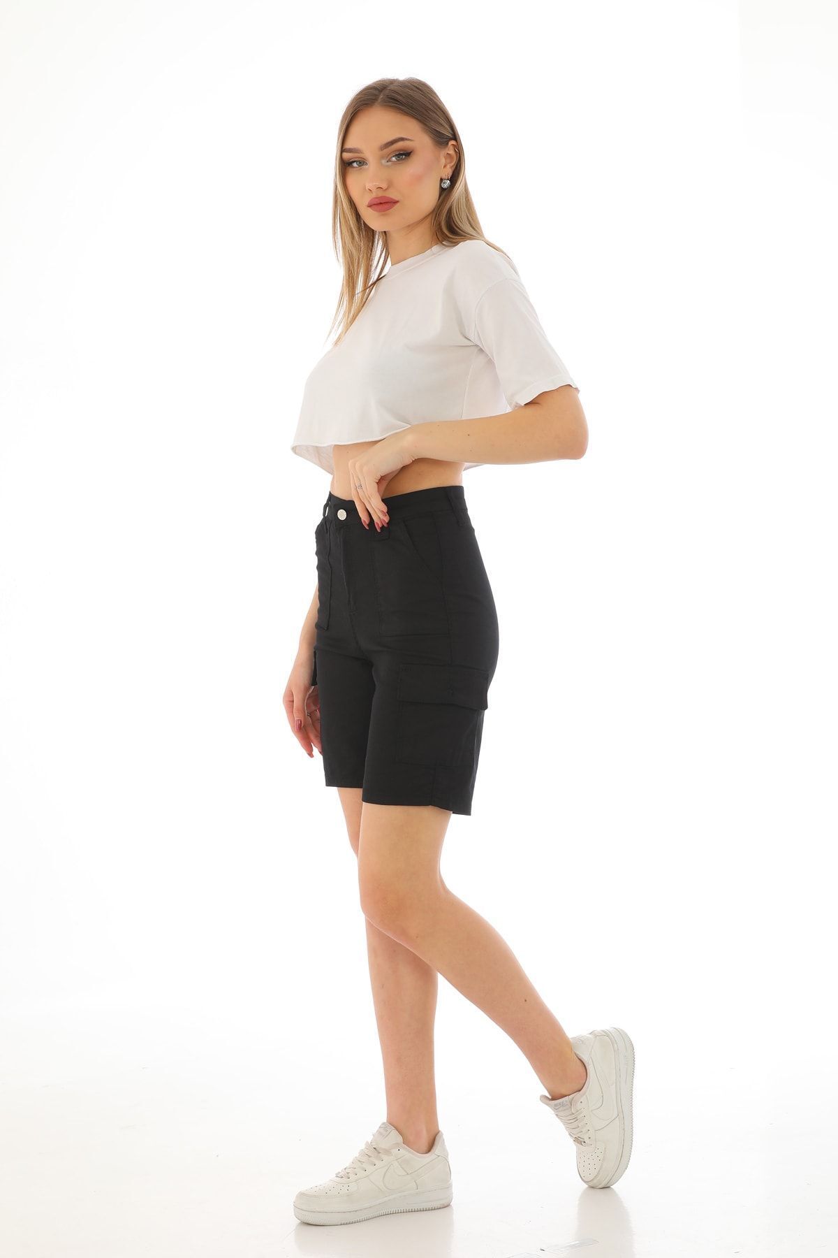BİKELİFE-Pantaloni scurți și bermude din Lycra cu talie înaltă de damă 4