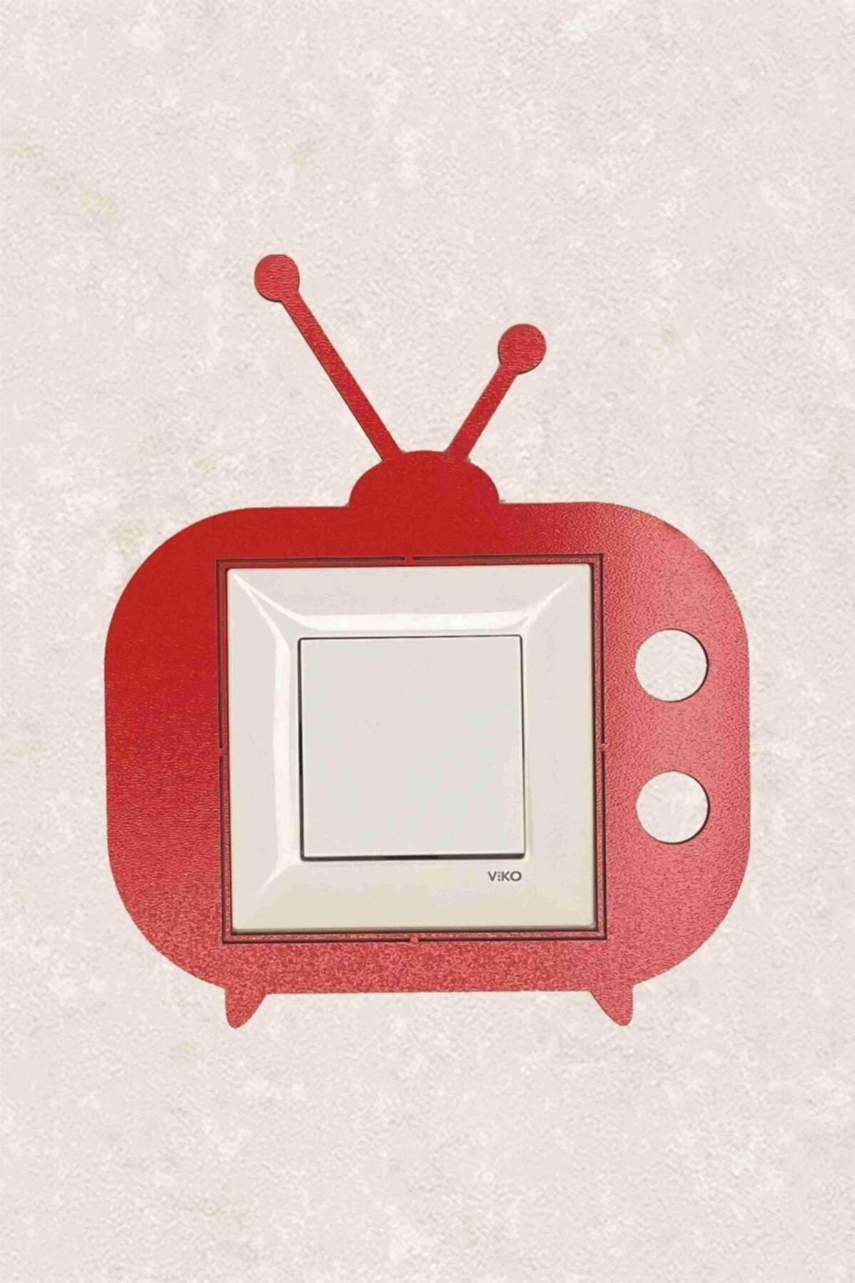 2127-k Laser Cut Wood Switch Socket Frame Red Single Tv Room