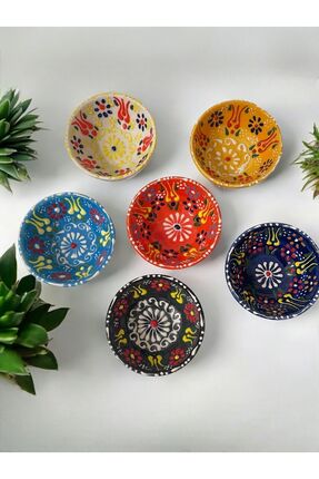 Genel Markalar Dekoratif Lale Çiçek İşlemeli Çini Seramik Sosluk - Çerezlik -...