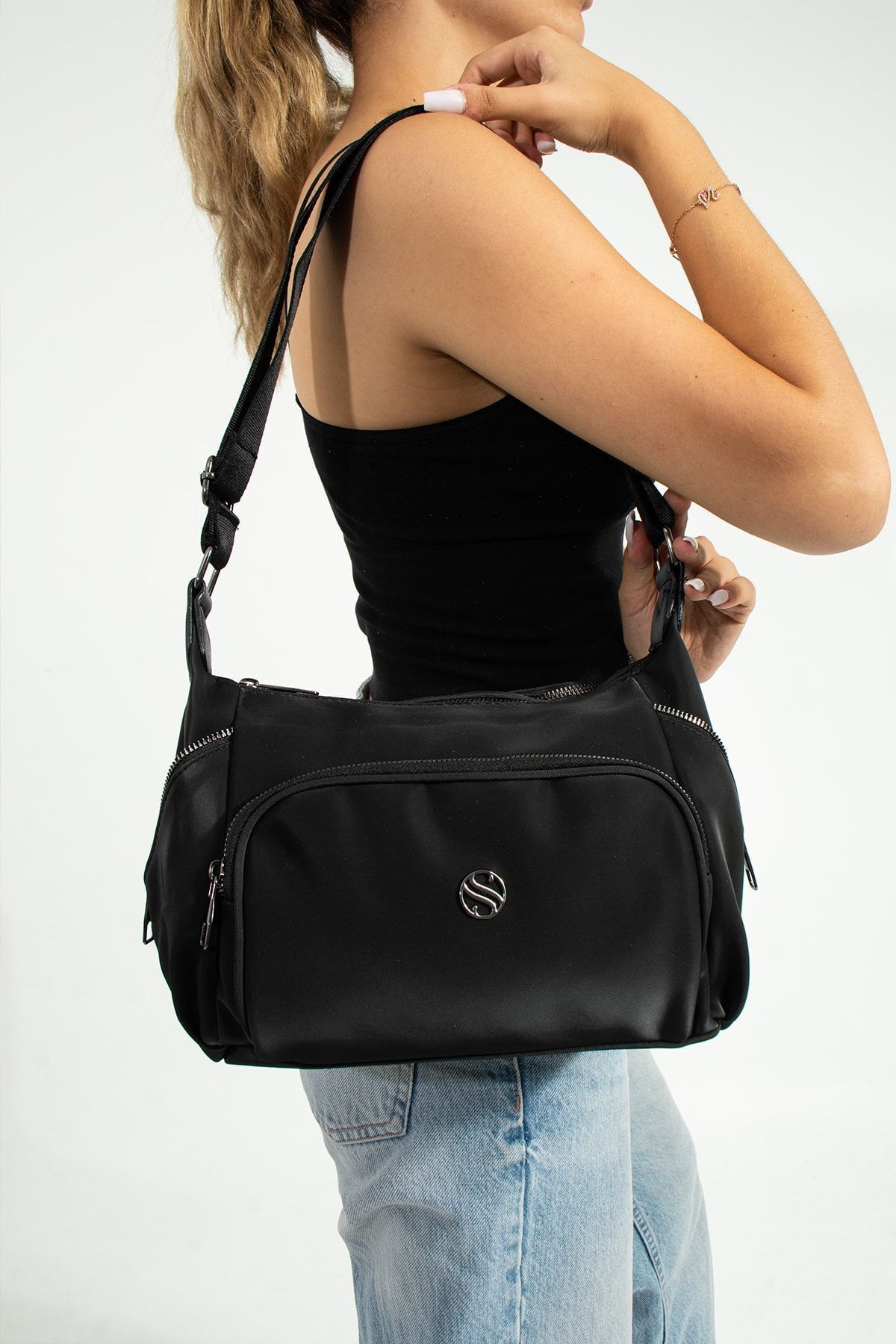 sac à bandoulière à compartiments multiples pour femmes