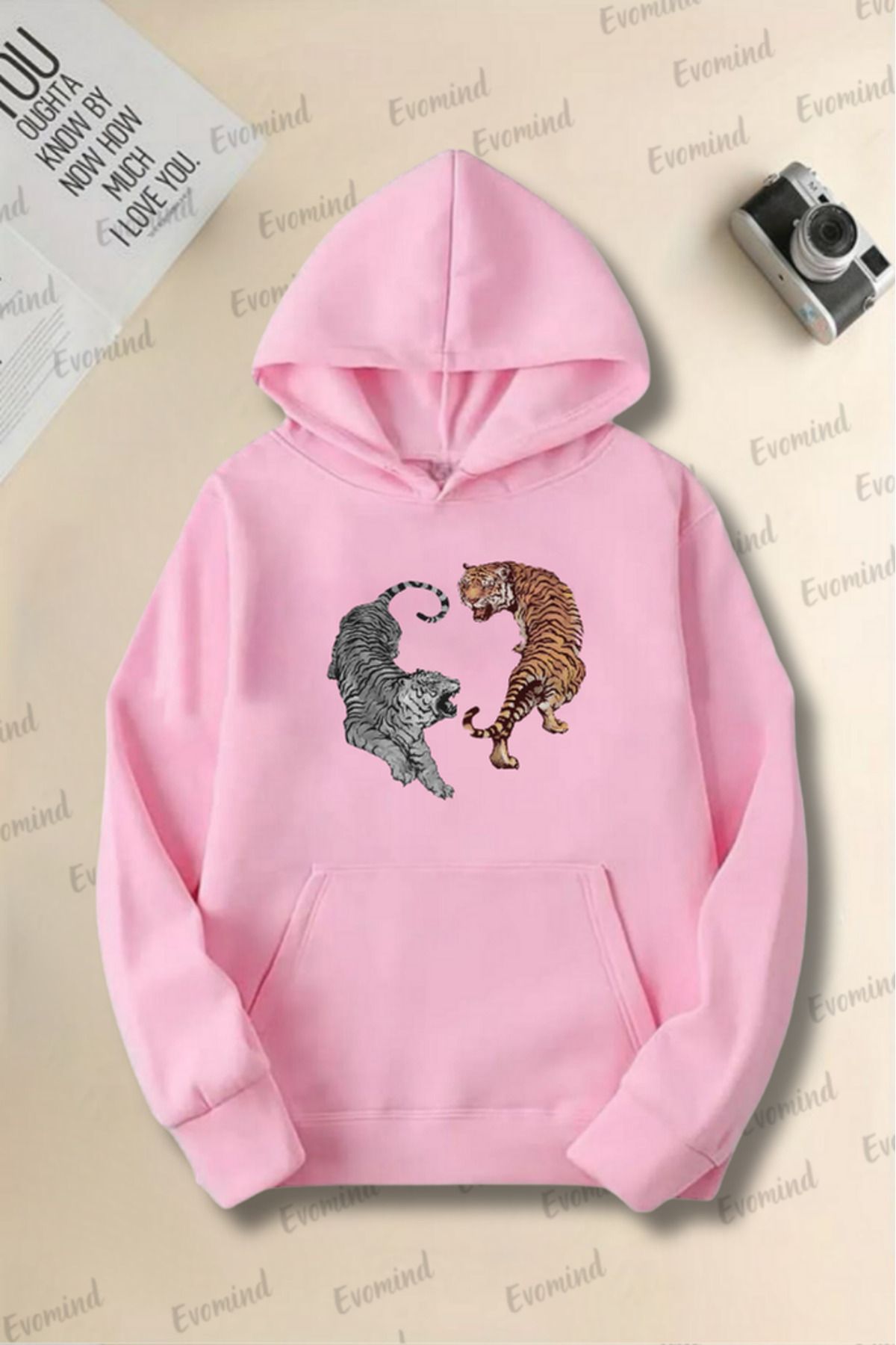 artı4 Hanorac Oversize Cu Glugă Unisex Cu Imprimeu Tigru Pentru Adulți Și Copii Unisex - 7–8 years
