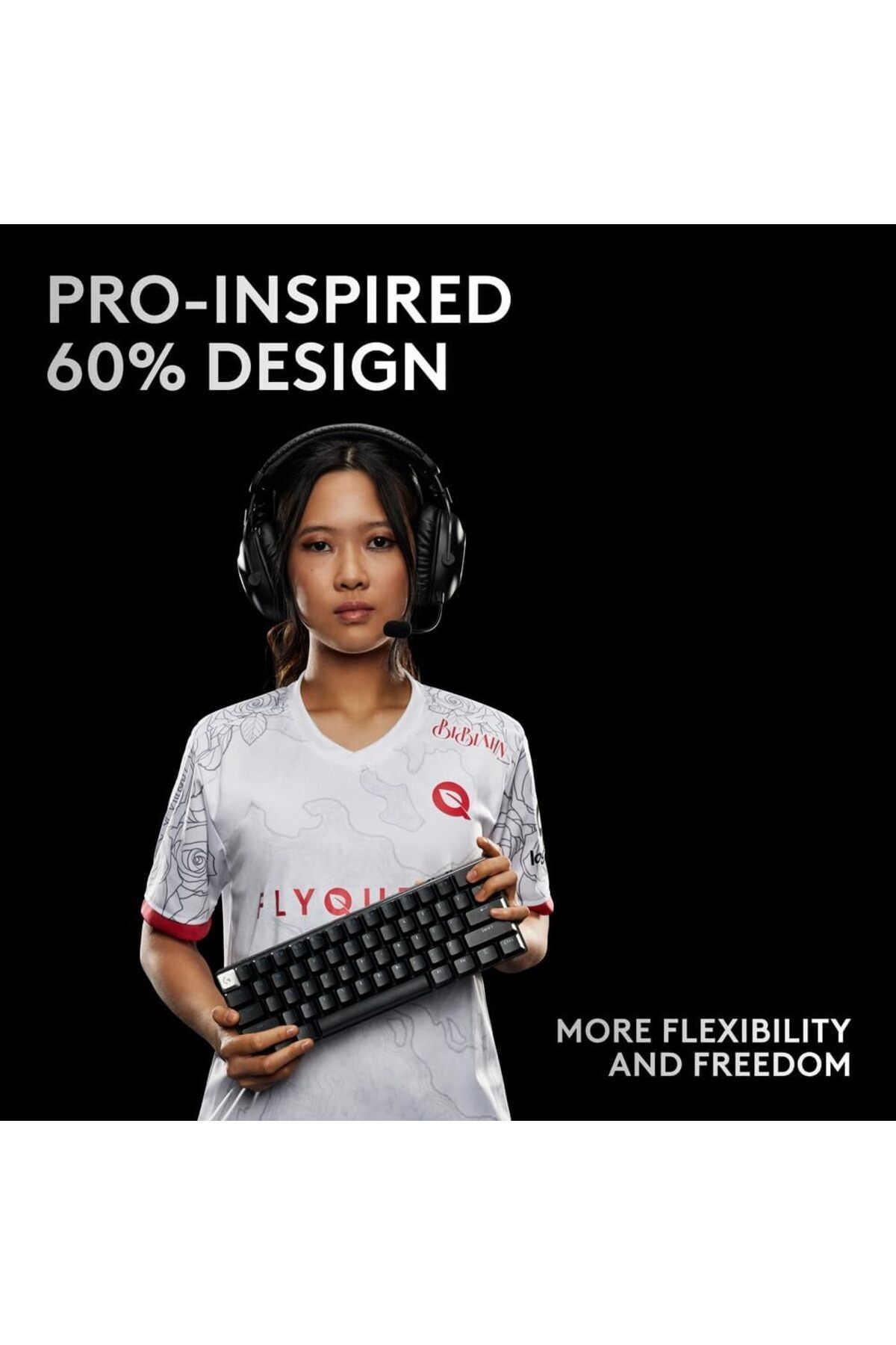 logitech-G PRO X 60 LIGHTSPEED Wireless Gaming Keyboard, GX Optical Tactile Switches - Black 6