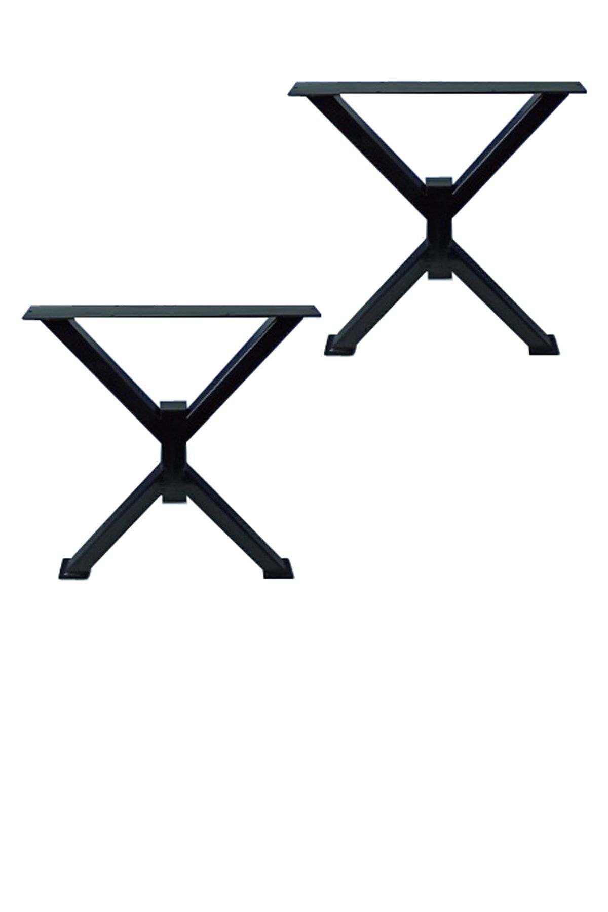 Metal X Leg Home Office Workplace Solid Wood Log Coffee Table Leg Decorative Retro Profile Legs 45 Cm