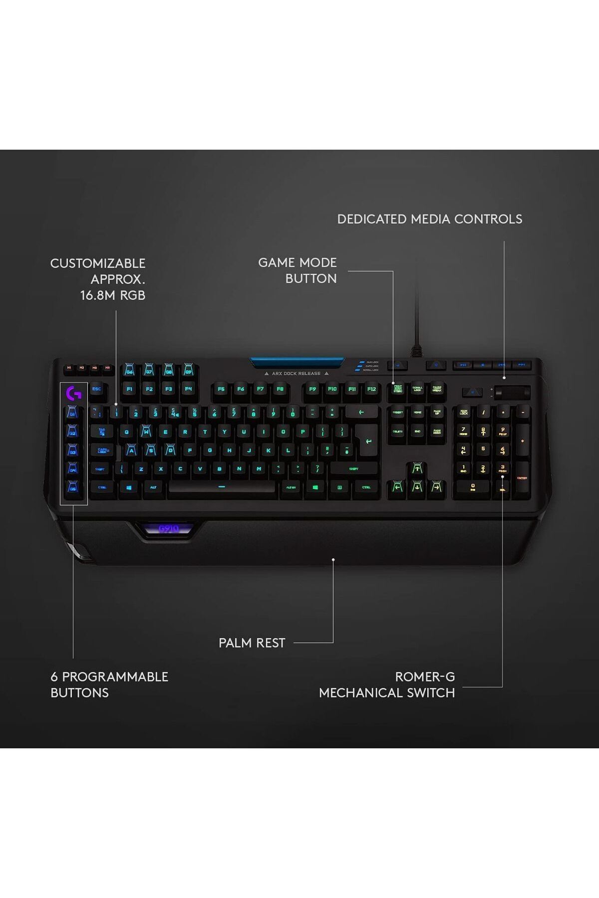logitech-G G910 Orion Spectrum Illuminated RGB Mechanical Gaming Keyboard 3